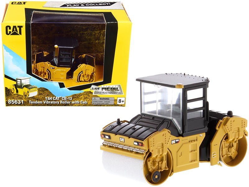 CAT Caterpillar CB-13 Tandem Vibratory Roller with Cab "Play & Collect!" Series 1/64 Diecast Model by Diecast Masters free shipping USA
