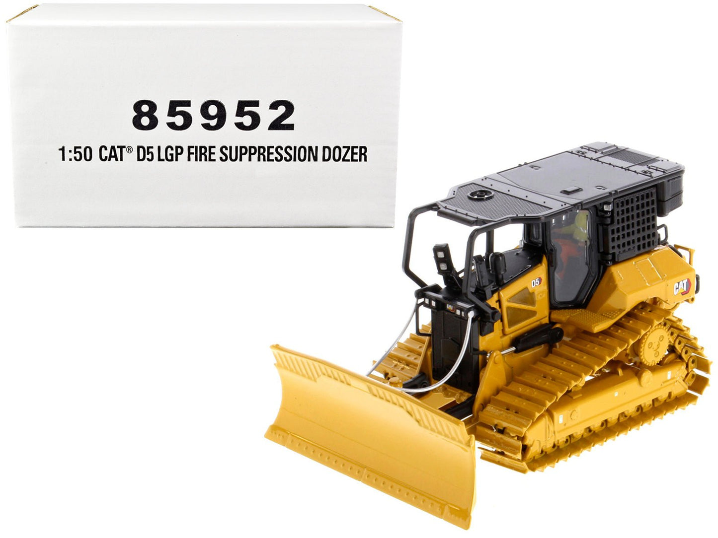 CAT Caterpillar D5 LGP Track Type Tractor Fire Dozer Yellow with Operator "High Line" Series 1/50 Diecast Model by Diecast Masters free shipping USA