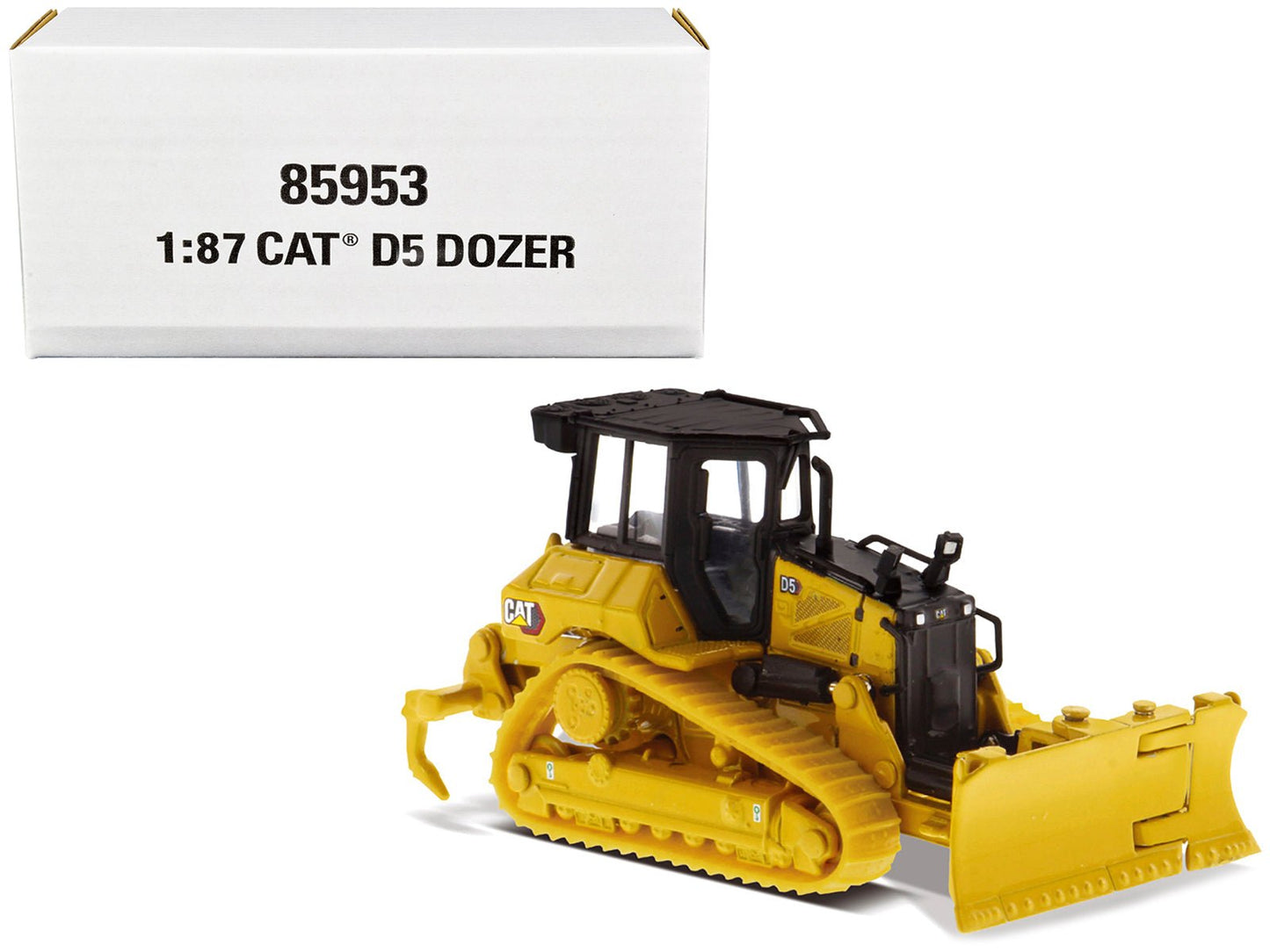 CAT Caterpillar D5 Track-Type Dozer Yellow with Fine Grading Undercarriage and Foldable Blade "High Line Series" 1/87 (HO) Scale Diecast Model by Diecast Masters free shipping USA