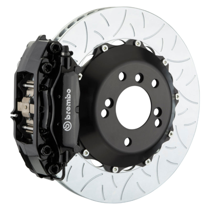 Brembo 04-10 5-Series (Excl. xDrive/M5) Rr GT BBK 4Pist Cast 2pc 345x28 2pc Rotor Slot Type3-Black 2C3.8014A1