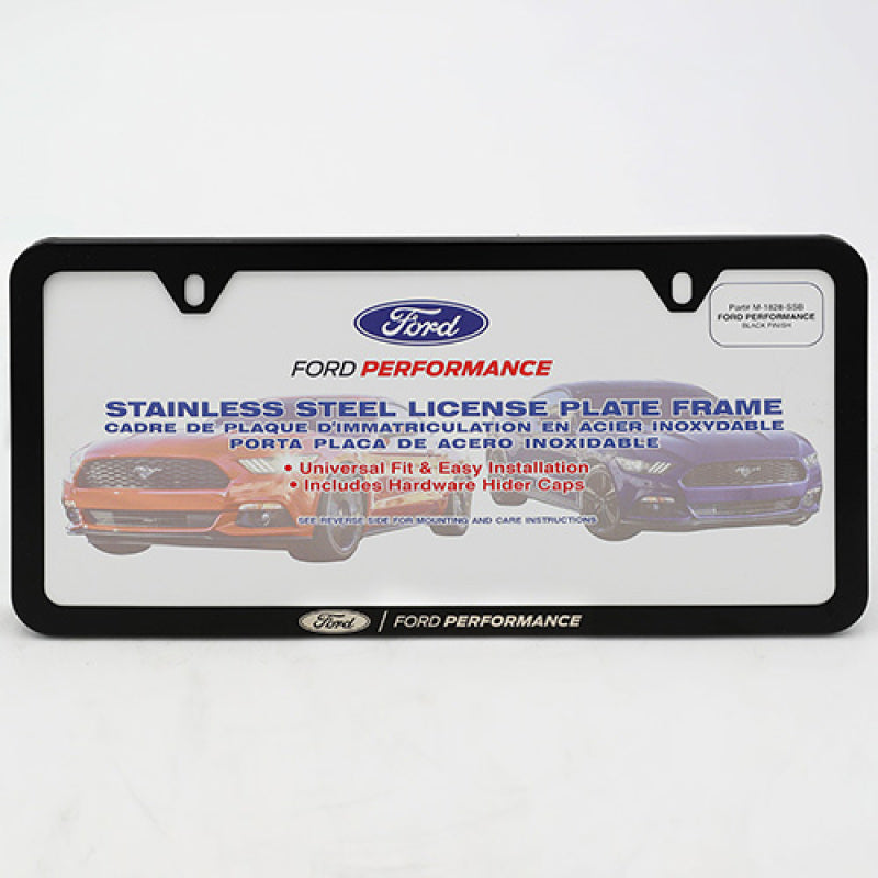 Ford Racing Ford Performance Slim License Plate Frame - Black Stainless Steel M-1828-SSB