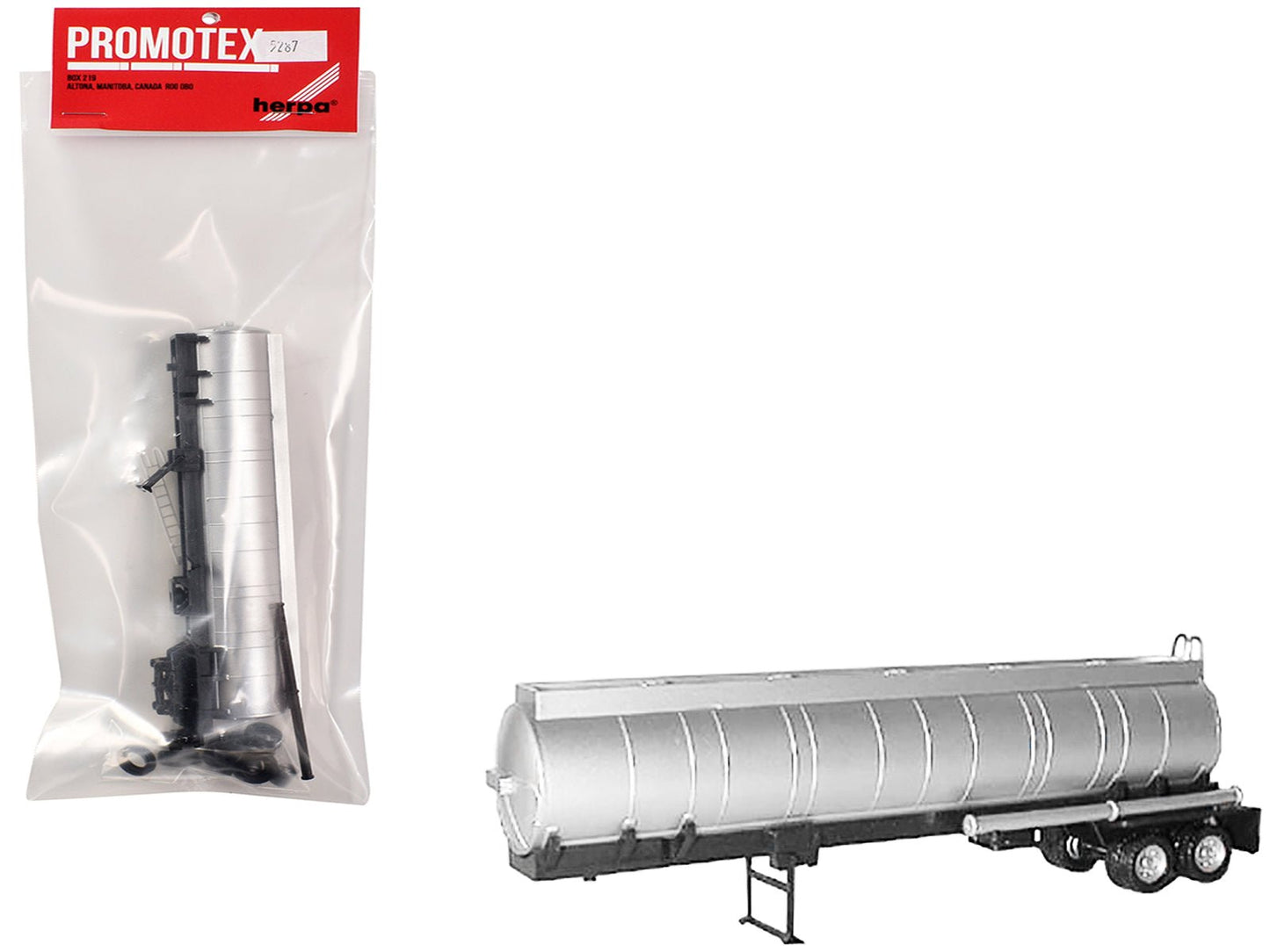 Chemical Tanker Trailer Silver 1/87 (HO) Plastic Model by Promotex free shipping USA