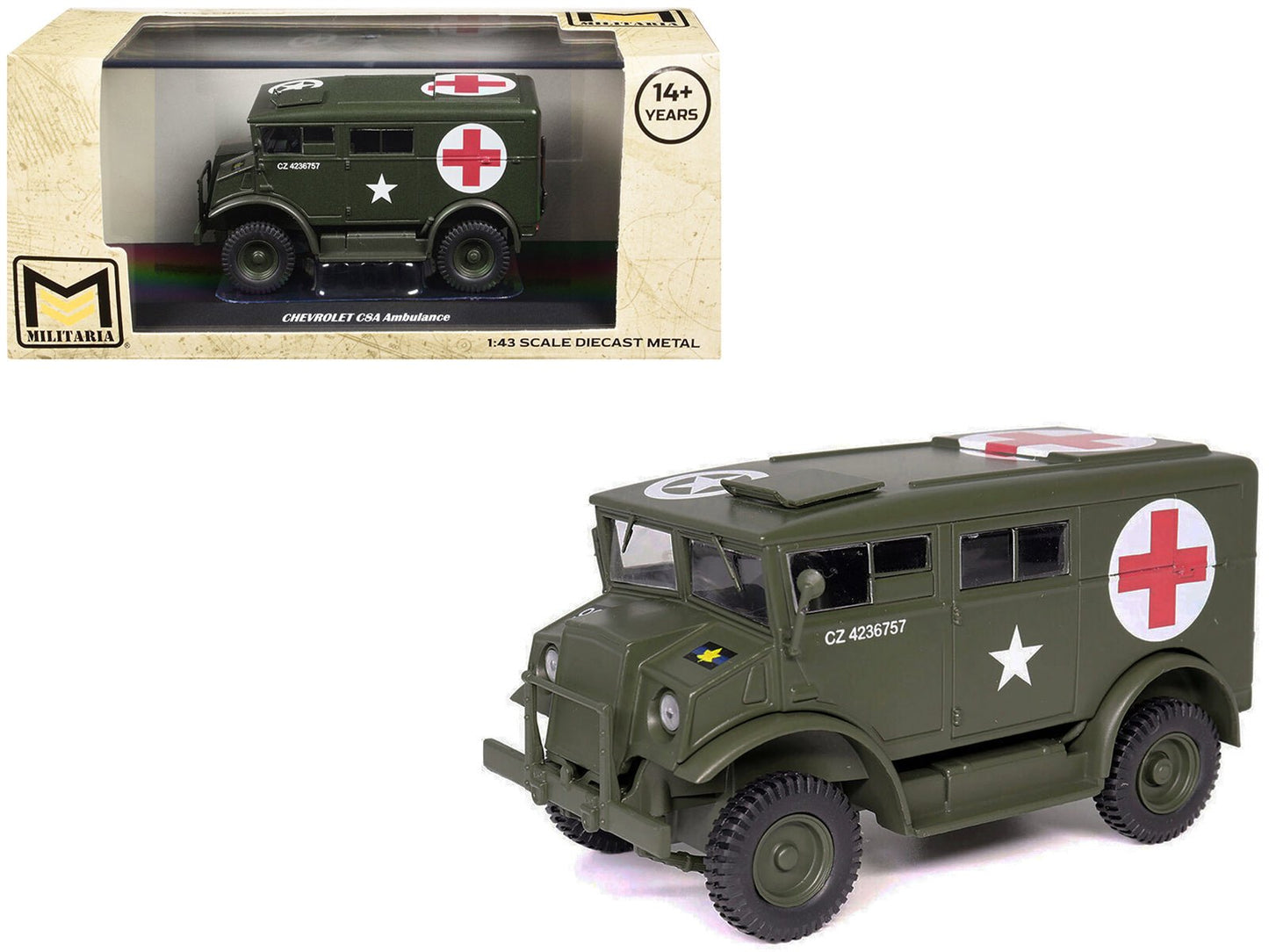 Chevrolet C8A Ambulance Olive Drab "United States Army" 1/43 Diecast Model by Militaria Die Cast free shipping USA