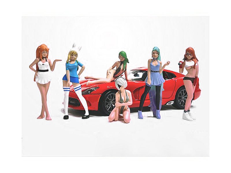 "Cosplay Girls" 6 piece Figure Set for 1/24 Scale Models by American Diorama free shipping USA