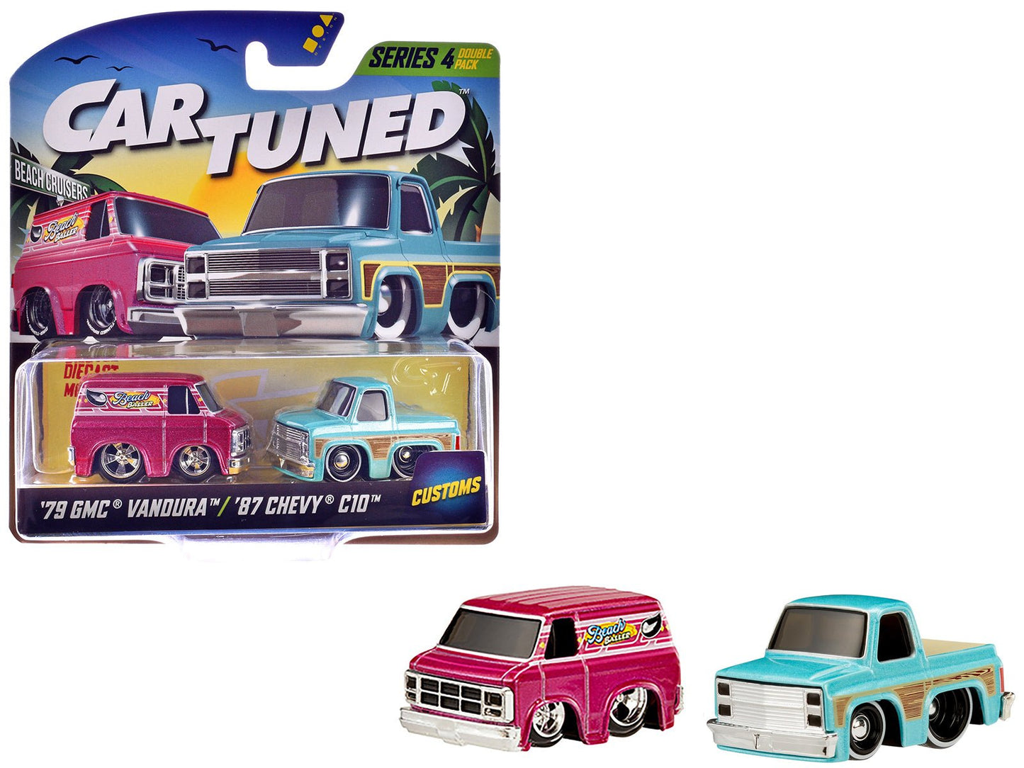 "Customs" Series 4 Double Pack Set of 2 Cars Diecast Model Cars by CarTuned free shipping USA
