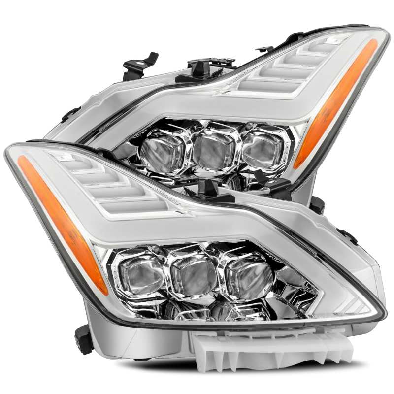AlphaRex 08-13 Infiniti G37 NOVA LED Projector Headlights Plank Style Design Chrome 881981 *Discontinued