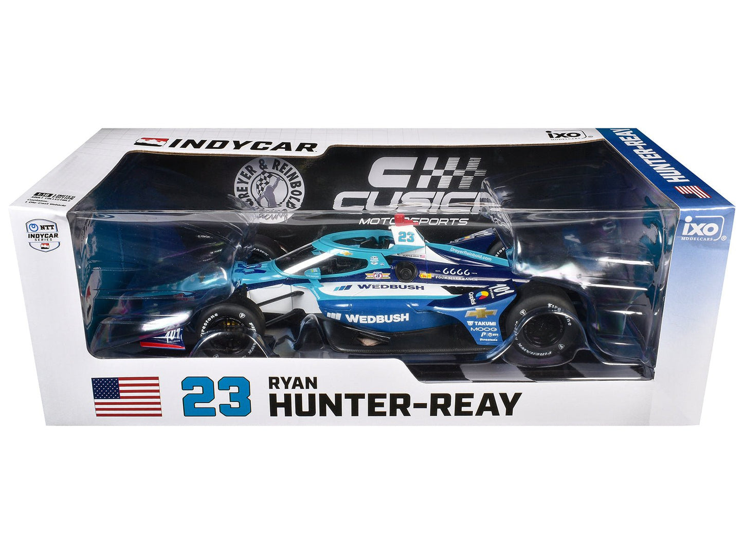 Dallara IndyCar #23 Ryan Hunter-Reay "Wedbush" Dreyer & Reinbold Racing - Cusick Motorsports "NTT IndyCar Series" (2025) 1/18 Diecast Model by IXO Models free shipping USA