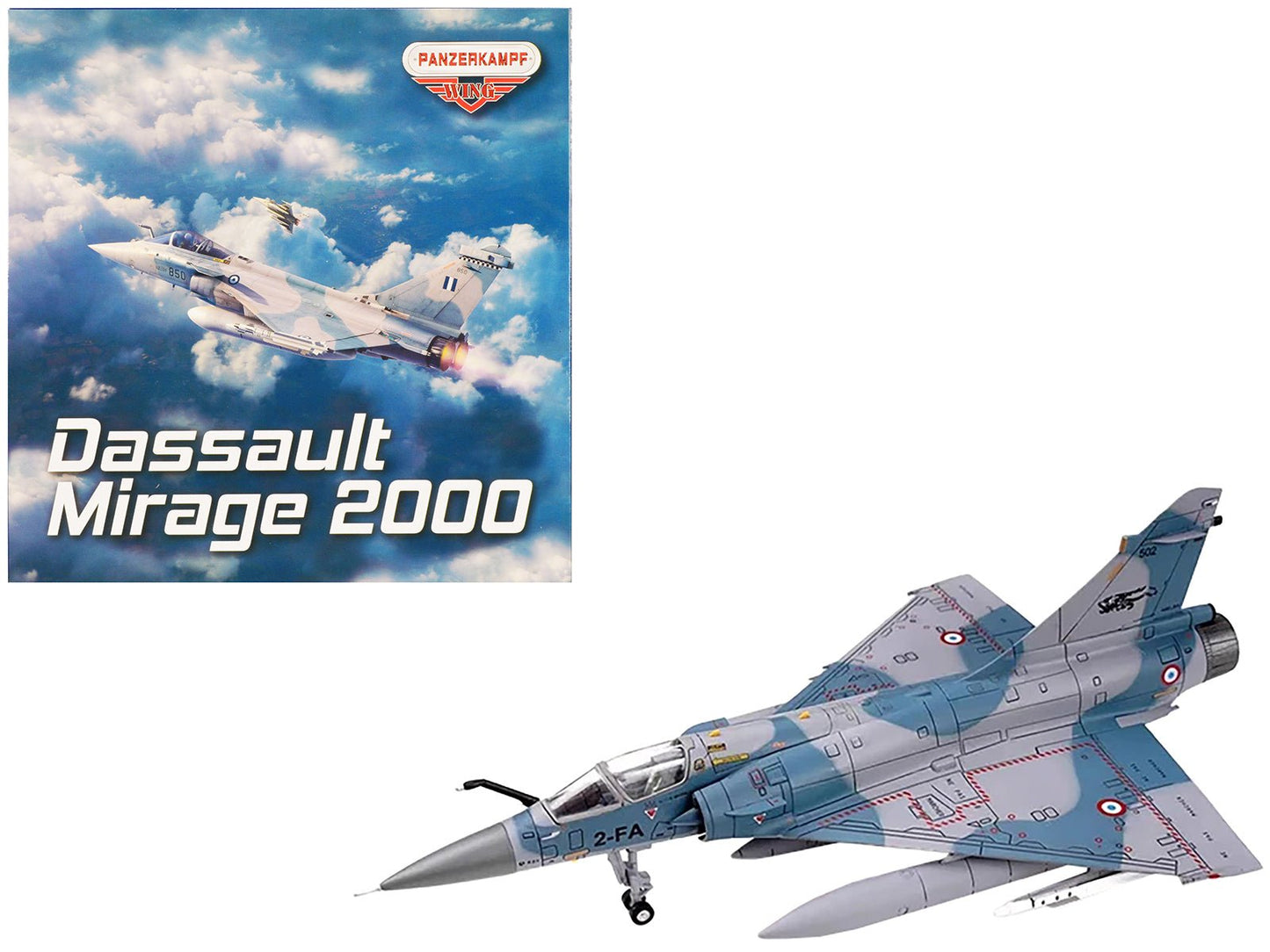 Dassault Mirage 2000-5F Fighter Aircraft "2-FA Cigognes" French Air Force "Wing" Series 1/72 Diecast Model by Panzerkampf free shipping USA