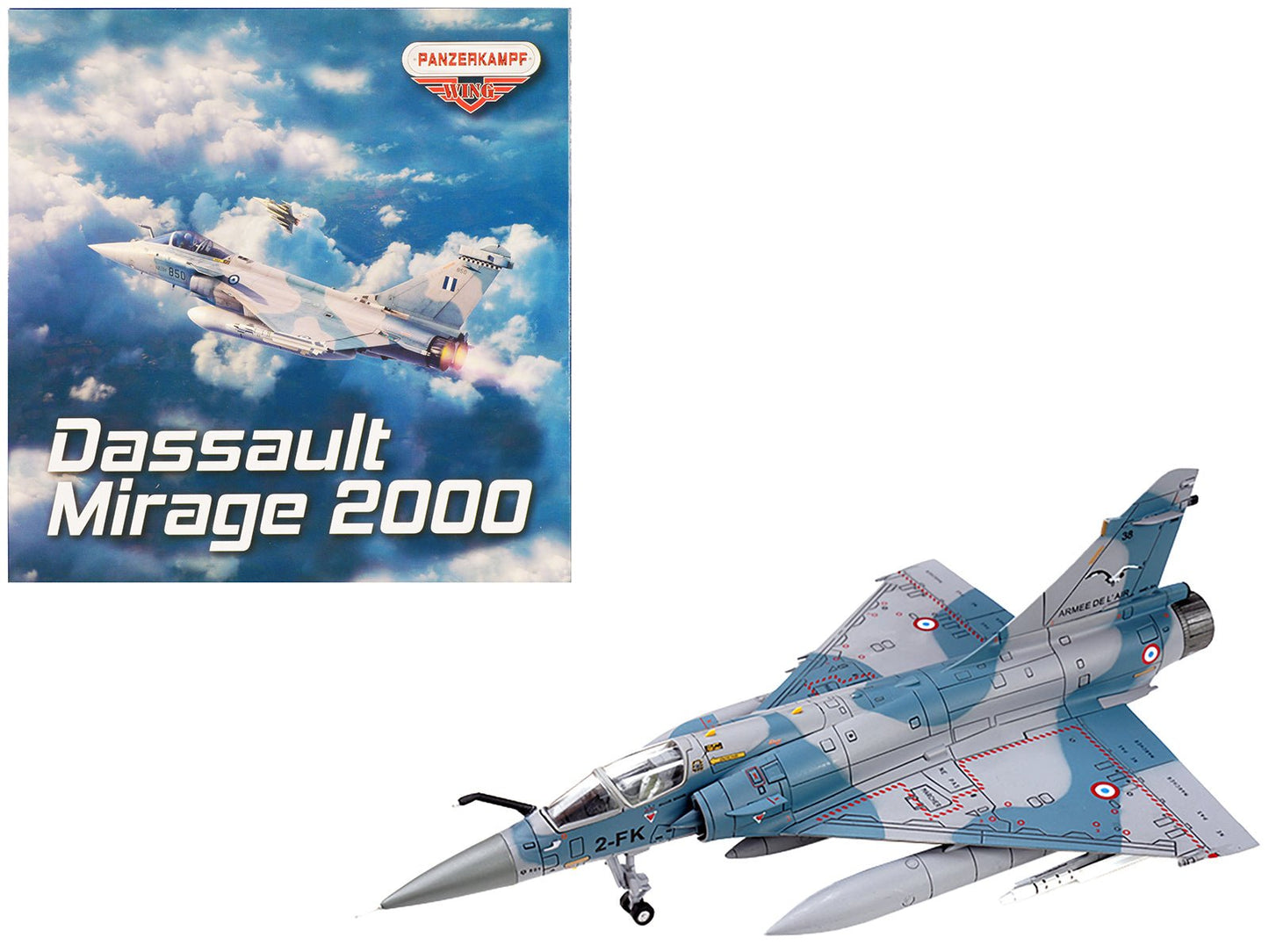 Dassault Mirage 2000-5F Fighter Aircraft "2-FK Cigognes" French Air Force "Wing" Series 1/72 Diecast Model by Panzerkampf free shipping USA