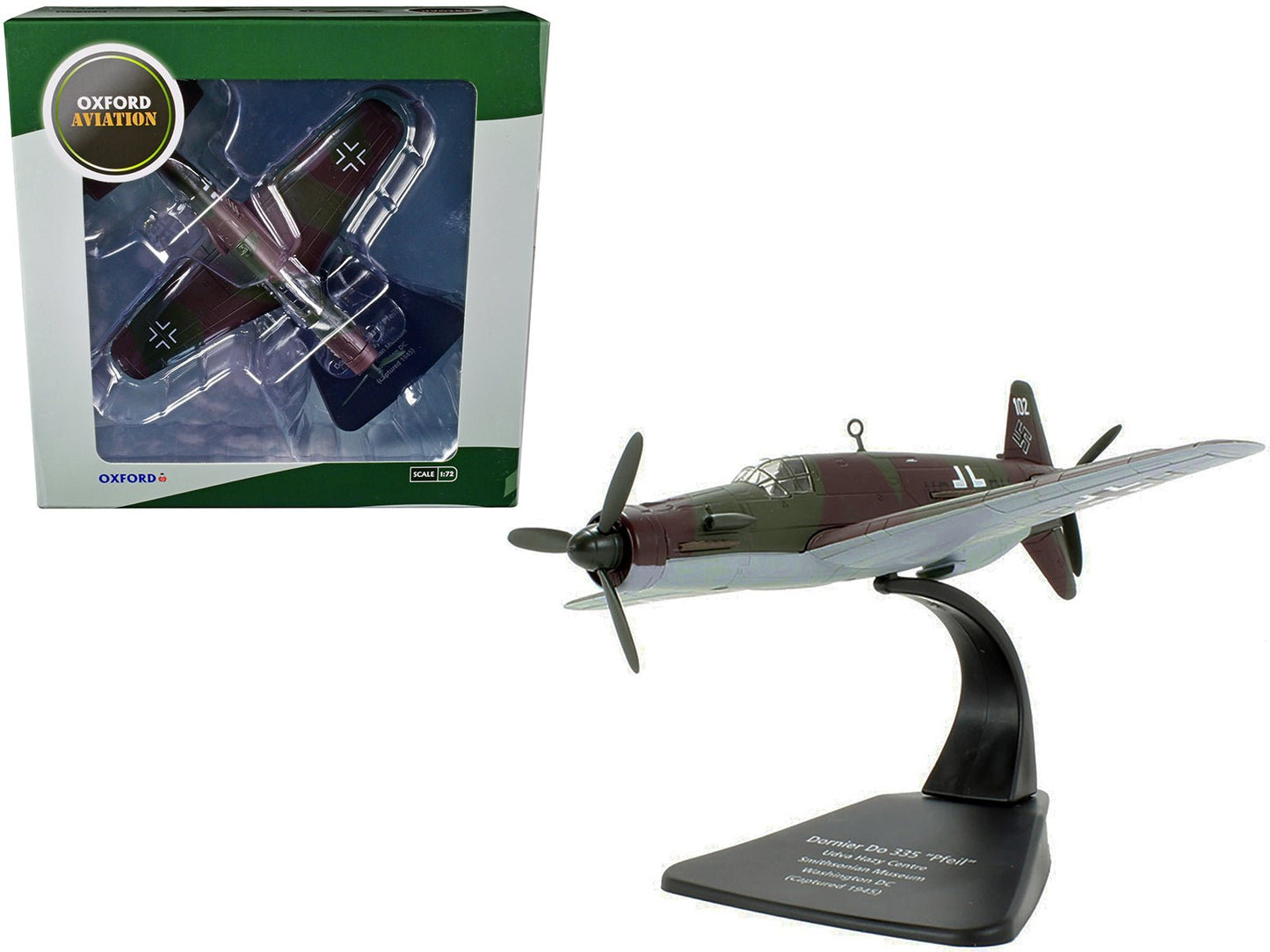 Dornier Do 335 "Pfeil" Fighter Plane "Udva Hazy Centre Smithsonian Museum Washington DC" (Captured 1945) "Oxford Aviation" Series 1/72 Diecast Model Airplane by Oxford Diecast free shipping USA