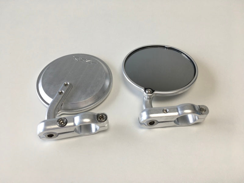 CRG Constructors CRG Hindsight Folding 3 in. Round Bar-End Mirror Right - Silver HSLS-201-R