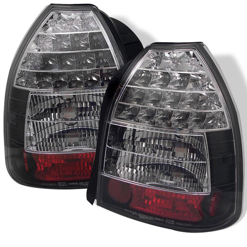 Spyder Honda Civic 96-00 3DR LED Tail Lights Black ALT-YD-HC96-3D-LED-BK 5004925