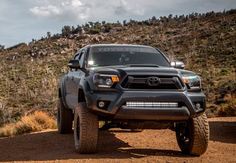 Cali Raised LED Cali Raised 05-15 Toyota Tacoma 32In Lower Bumper Hidden Led Bar Brackets Kit-Amber Backlight - Tall CR2470