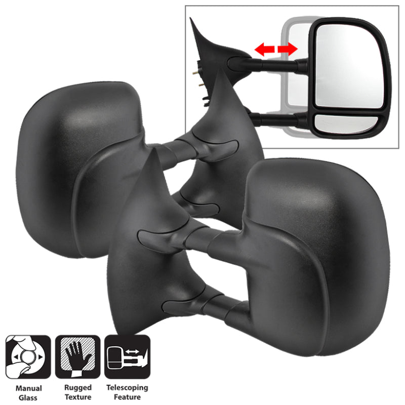 SPYDER xTune 02-07 Ford SuperDuty L/R Manual Extendable - Manual Adjust Mirror (MIR-FDSD99S-MA-SET) 9935657