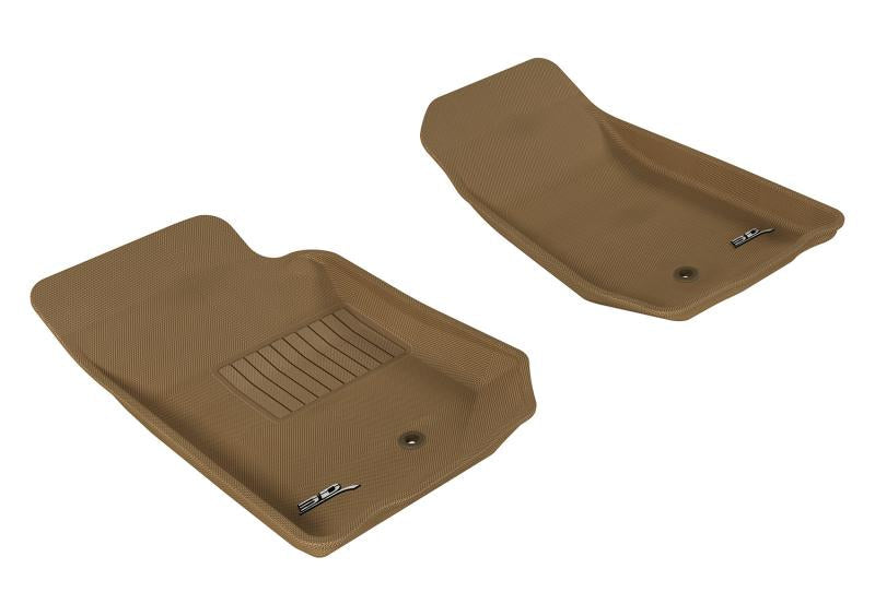 3D MAXpider 2007-2013 Jeep Wrangler JK 2-Door/Unlimited Kagu 1st Row Floormat - Tan L1JP00311502