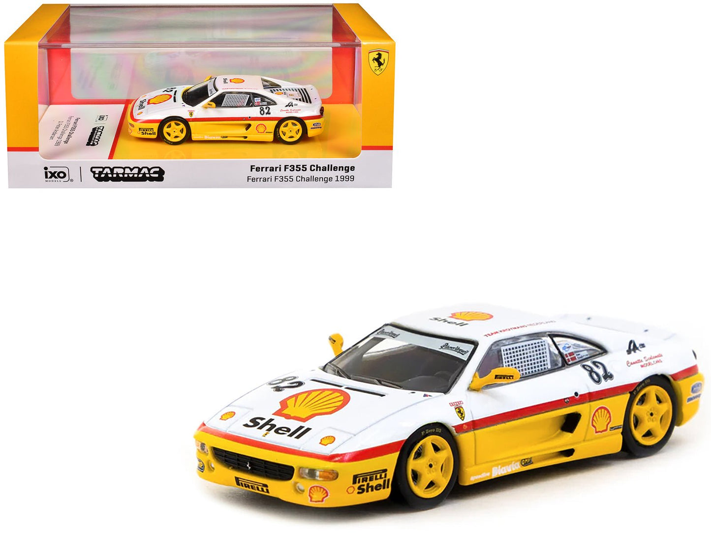 Ferrari F355 Challenge #82 Peter Andersen "Team Kroymans - Shell Oil" "Ferrari F355 Challenge" (1999) "Hobby64" Series 1/64 Diecast Model Car by Tarmac Works free shipping USA