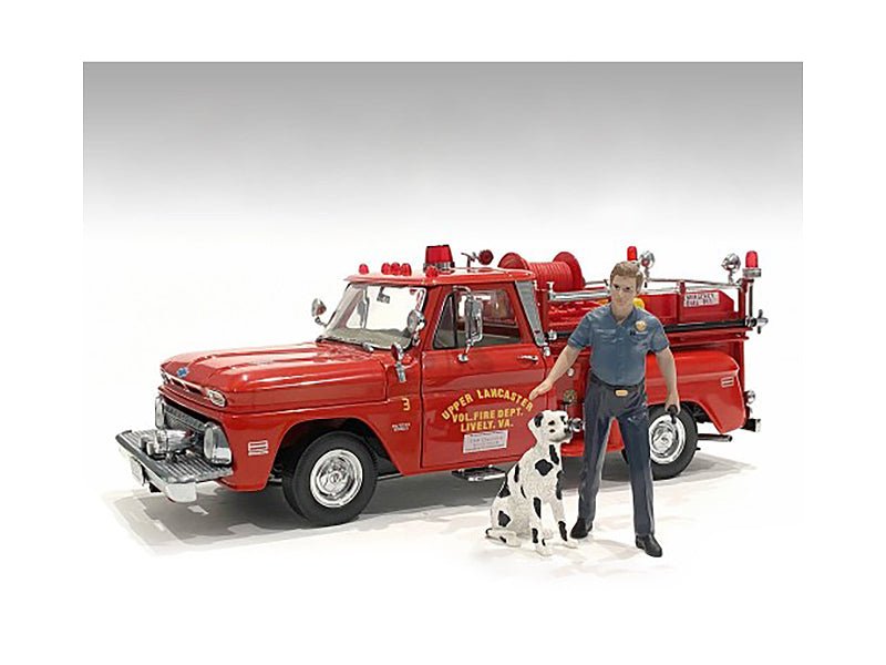 "Firefighters" Fire Dog Training Figures (Trainer and Dog) for 1/24 Scale Models by American Diorama free shipping USA
