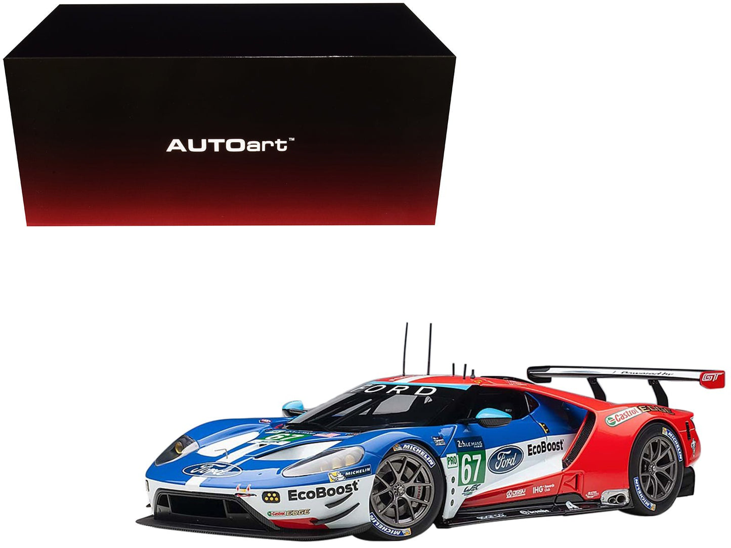 Ford GT #67 Harry Tincknell - Andy Priaulx - Pipo Derani "Ford Chip Ganassi Team UK" 24H Le Mans (2017) 1/18 Model Car by Autoart free shipping USA