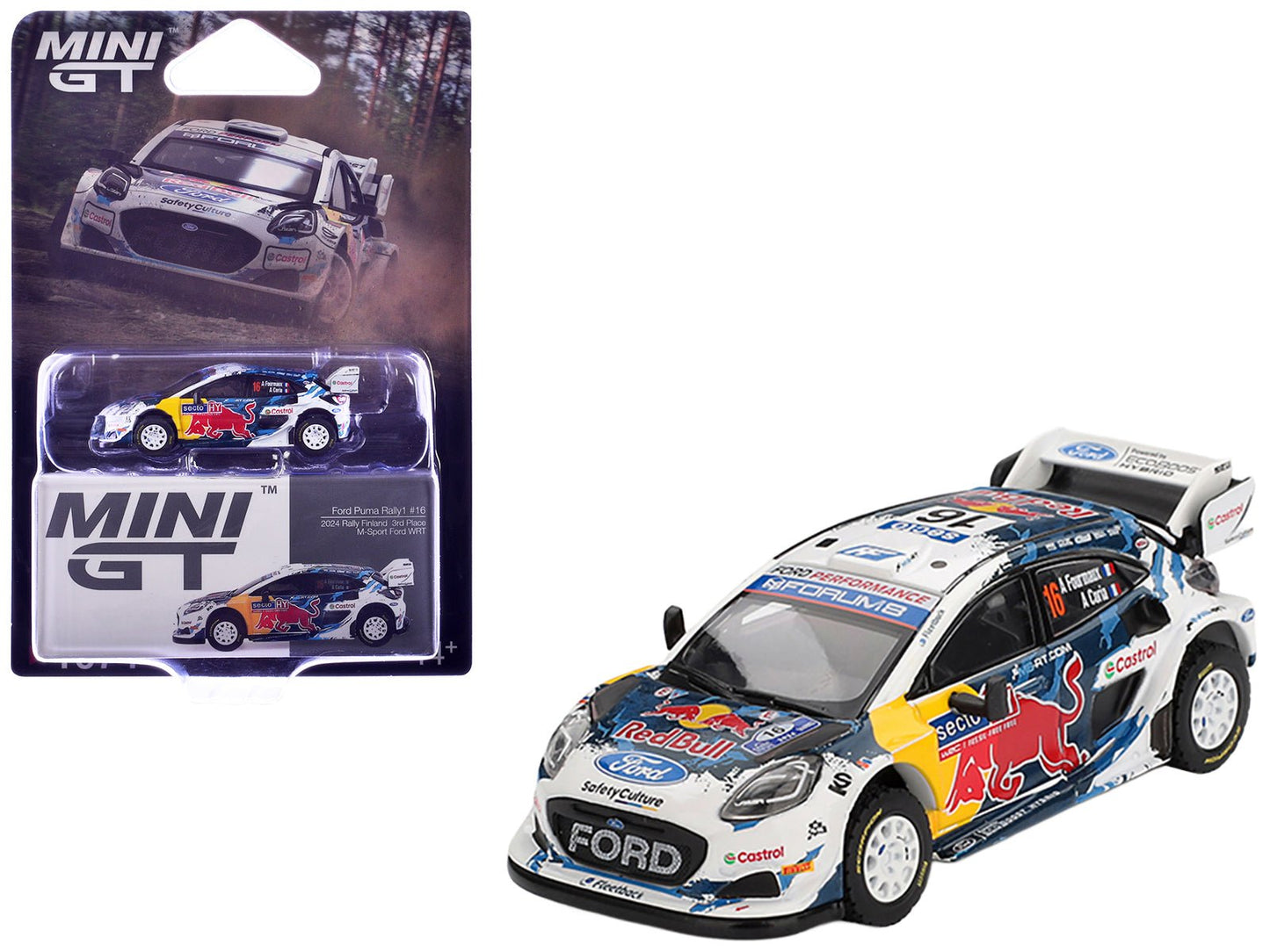 Ford Puma Rally1 #16 Adrien Fourmaux - Alexandre Coria "M-Sport Ford WRT" 3rd Place "Rally Finland" (2024) Limited Edition 1/64 Diecast Model Car by Mini GT free shipping USA