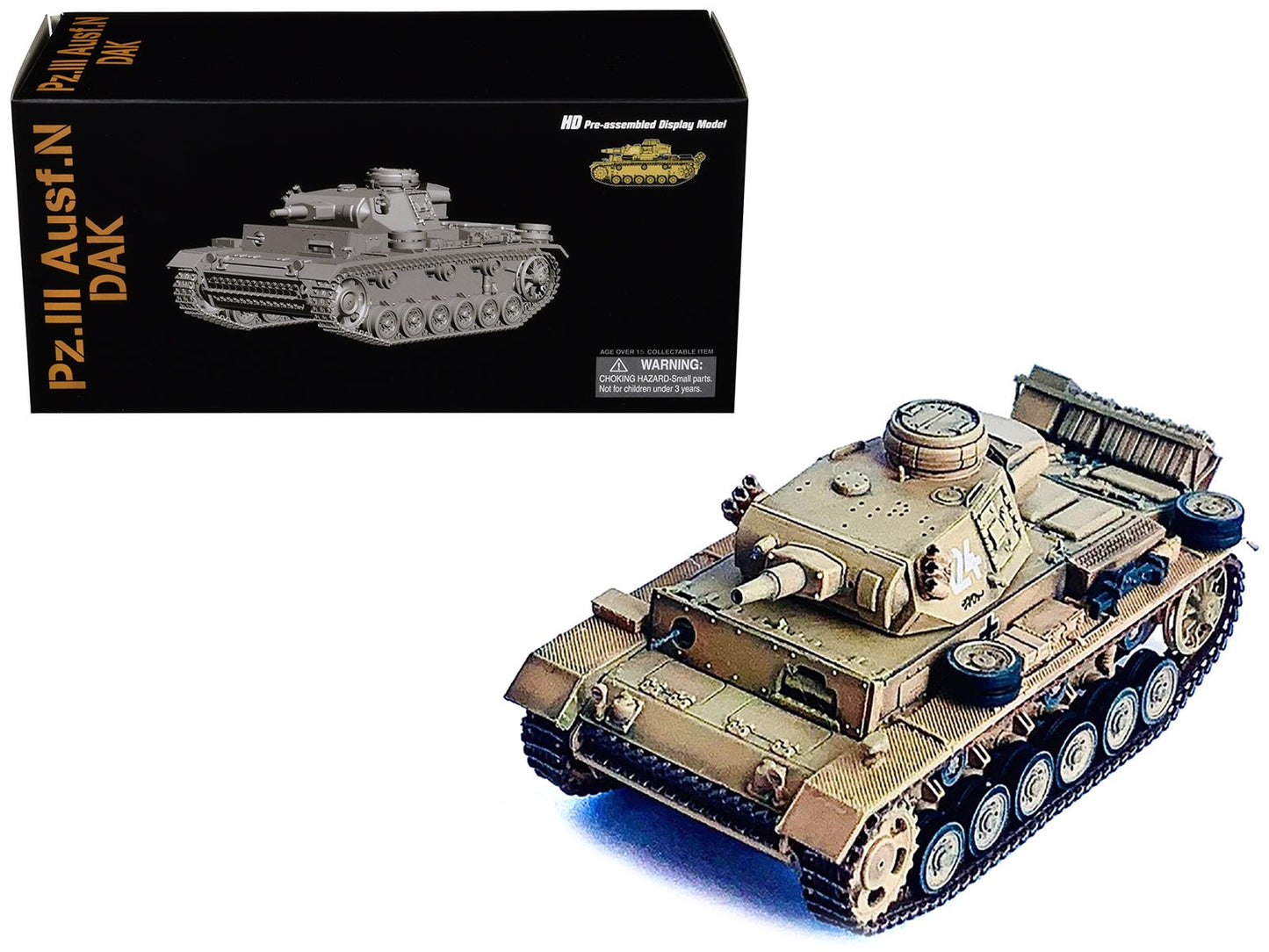 Germany Pz.Kpfw.III Ausf.N DAK Tank #124 "s.Pz.Abt.501 Tunisia Tiger Insignia" (1942/43) "NEO Dragon Armor" Series 1/72 Plastic Model by Dragon Models free shipping USA