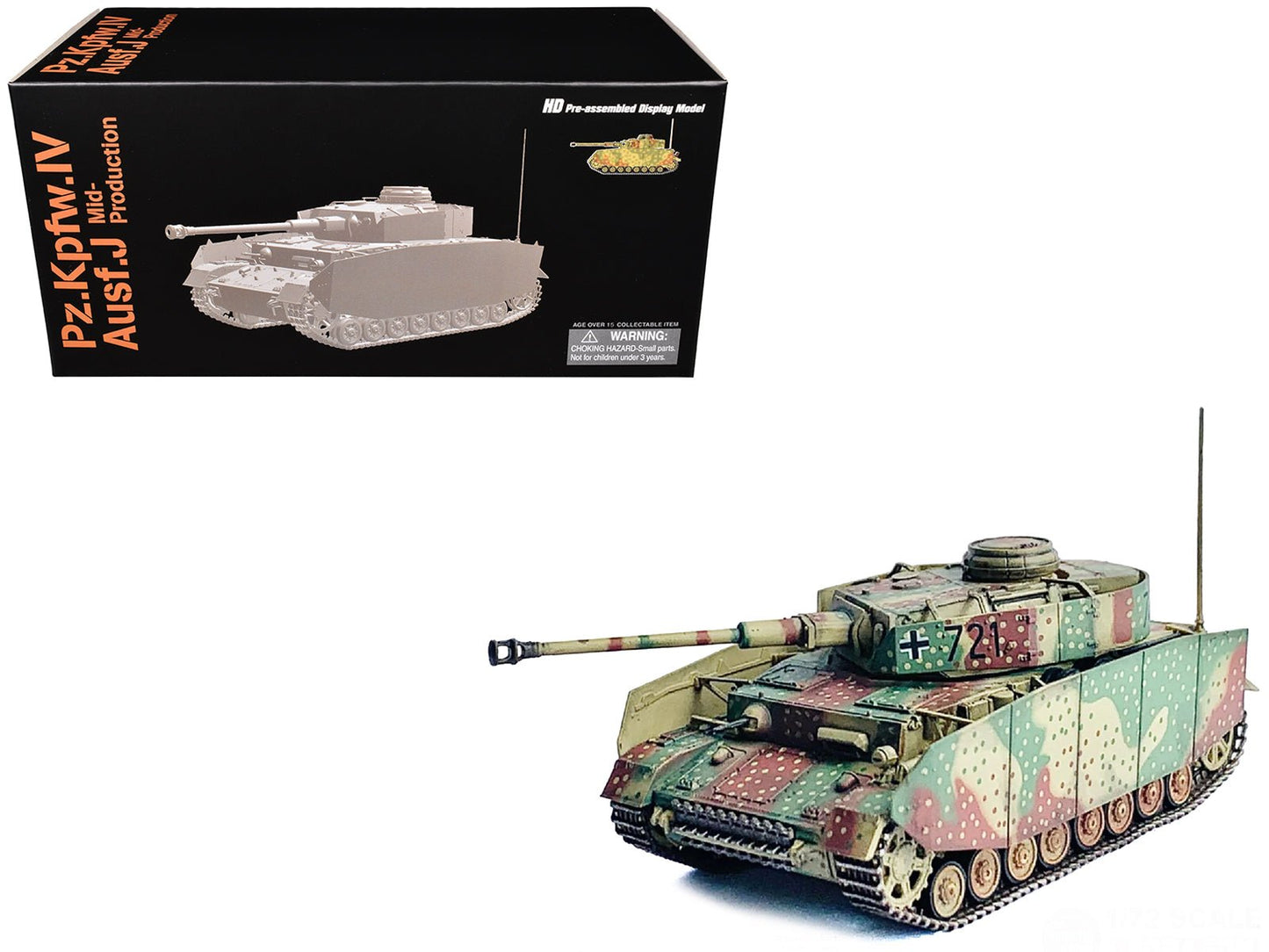 Germany Pz.Kpfw.IV Ausf.J Mid Production Tank "#721 Western Front" (1944) "NEO Dragon Armor" Series 1/72 Plastic Model by Dragon Models free shipping USA
