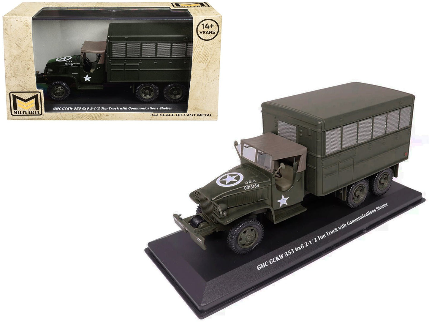 GMC CCKW 353 6x6 2-1/2 Ton Truck with Communications Shelter Olive Drab "United States Army" 1/43 Diecast Model by Militaria Die Cast free shipping USA