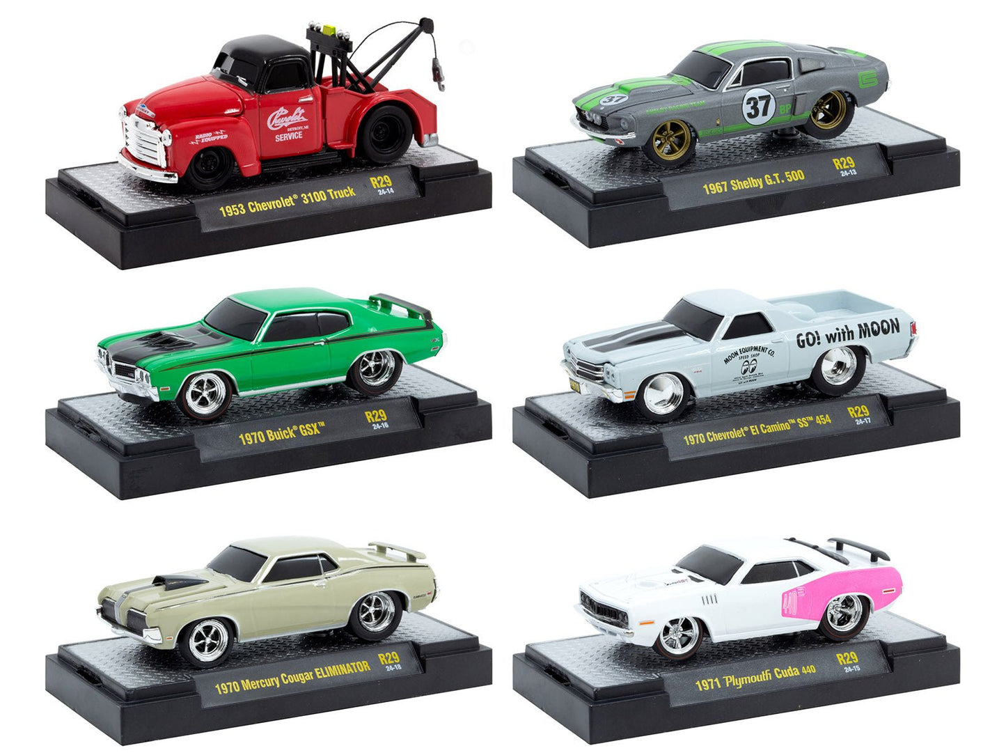 "Ground Pounders" 6 Cars Set Release 29 IN DISPLAY CASES Limited Edition 1/64 Diecast Model Cars by M2 Machines free shipping USA