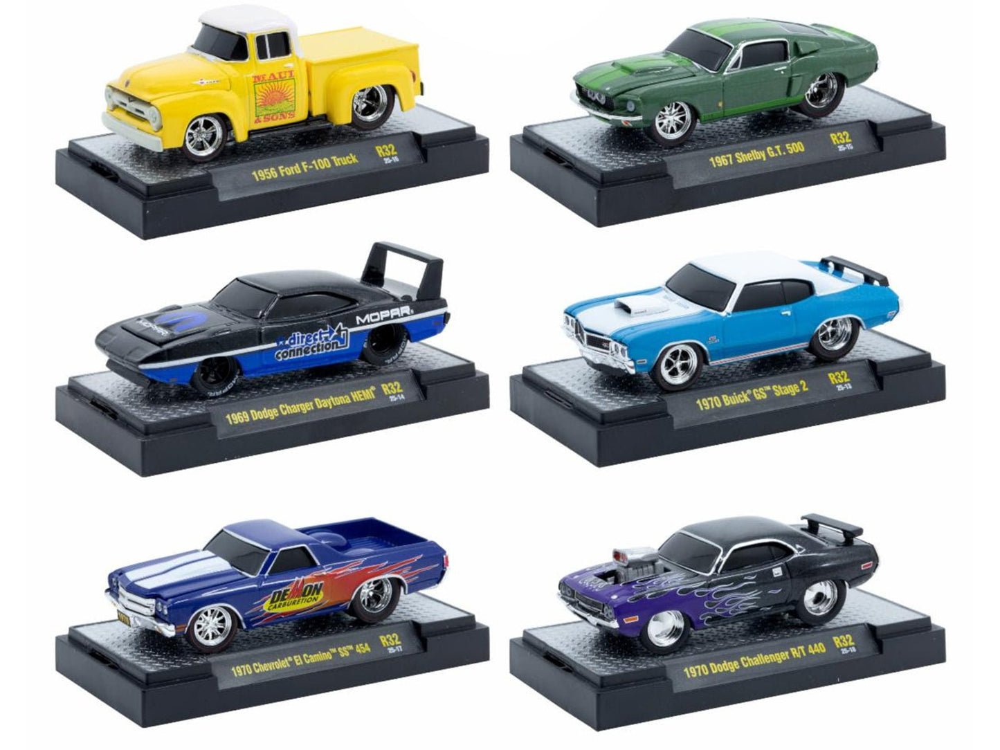"Ground Pounders" 6 Cars Set Release 32 IN DISPLAY CASES Limited Edition 1/64 Diecast Model Cars by M2 Machines free shipping USA