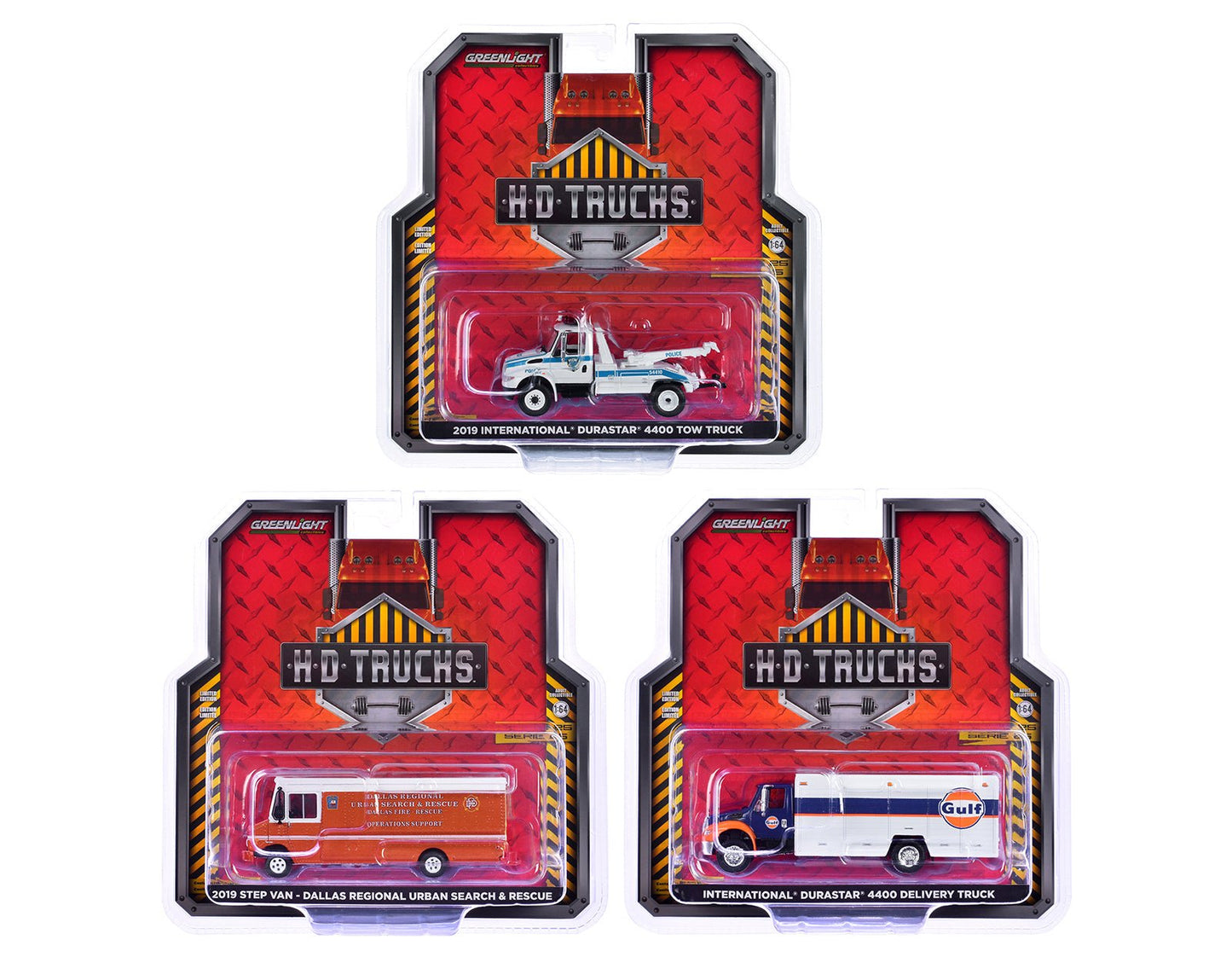 "Heavy Duty H.D. Trucks" Set of 3 pieces Series 25 1/64 Diecast Models by Greenlight free shipping USA
