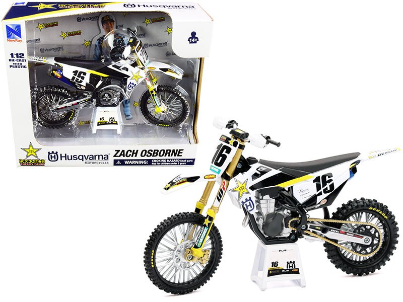 Husqvarna FC450 #16 Zach Osborne "Rockstar Energy Drink" 1/12 Diecast Motorcycle Model by New Ray free shipping USA