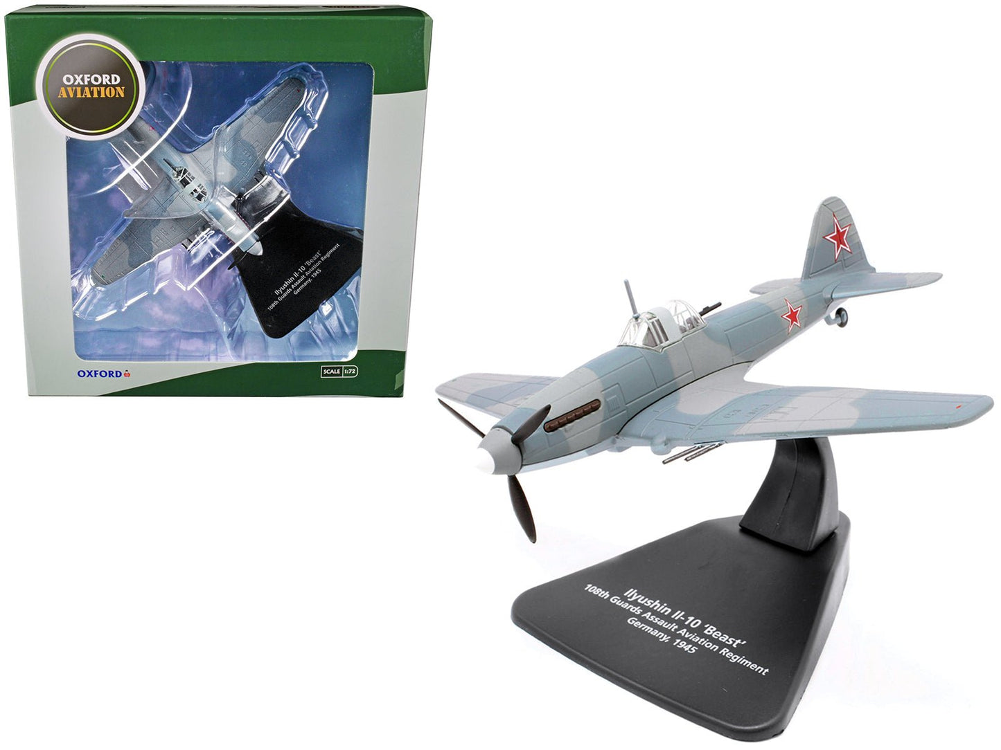 Ilyushin Il-10 "Beast" War Plane 108th Guards Assault Aviation Regiment Germany (1945) "Oxford Aviation" Series 1/72 Diecast Model Airplane by Oxford Diecast free shipping USA