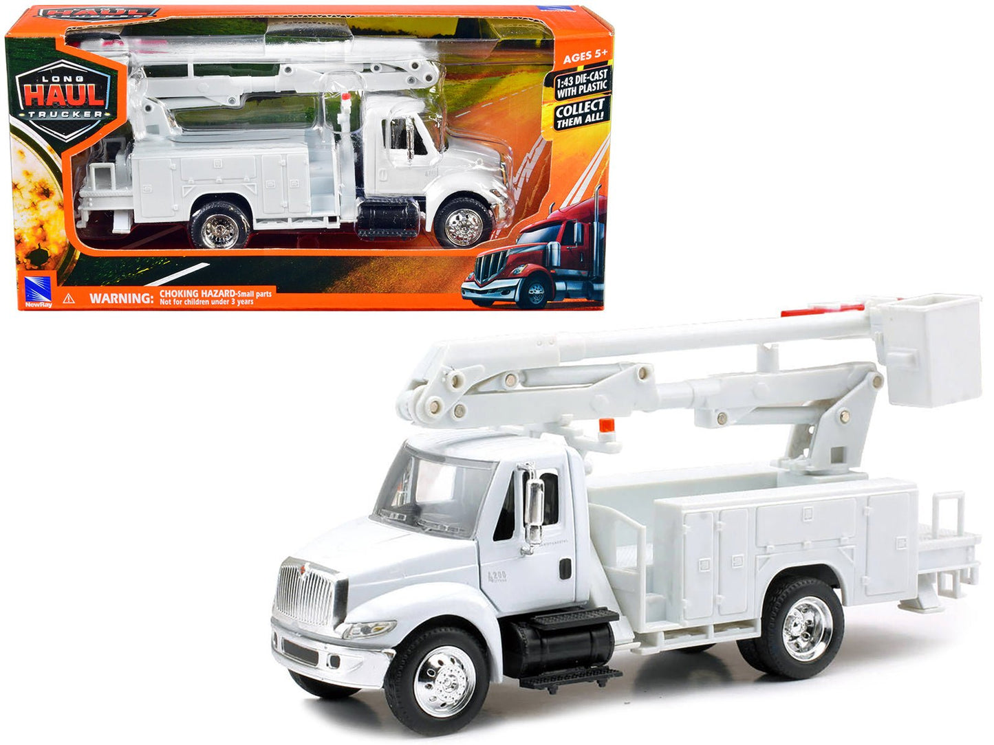 International 4200 Line Maintenance Service Truck White "Long Haul Trucker" Series 1/43 Diecast Model by New Ray free shipping USA