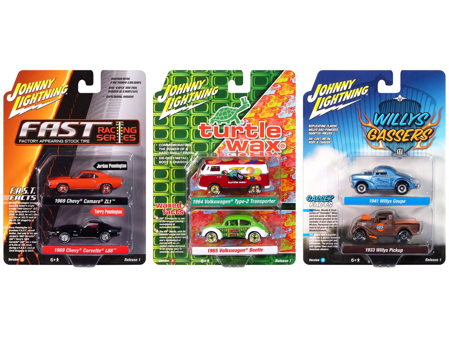 Johnny Lightning "2-Packs" 2024 Release 1 Set A of 6 pieces 1/64 Diecast Model Cars by Johnny Lightning free shipping USA