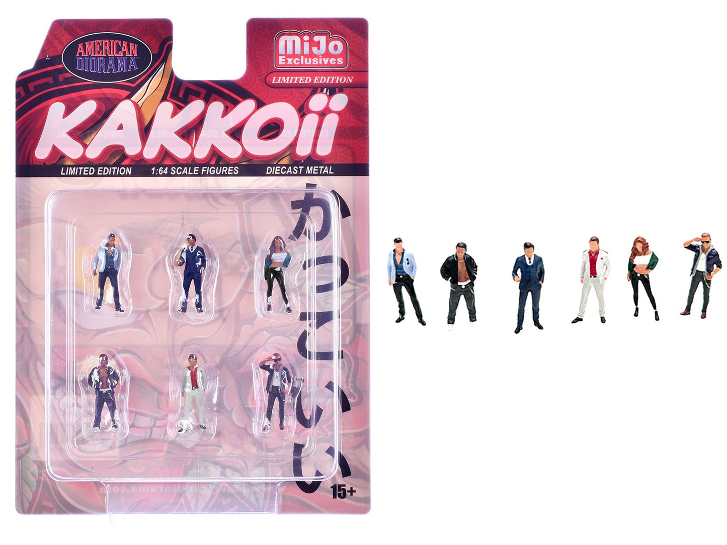 "Kakkoii" 6 piece Diecast Figures Set 1/64 Scale Models by American Diorama free shipping USA