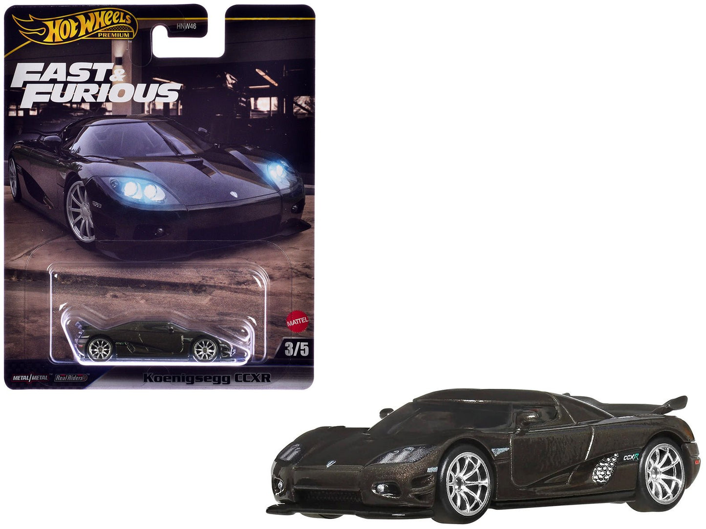 Koenigsegg CCXR Dark Gray Metallic "Fast Five" (2011) Movie "Fast & Furious" Series Diecast Model Car by Hot Wheels free shipping USA