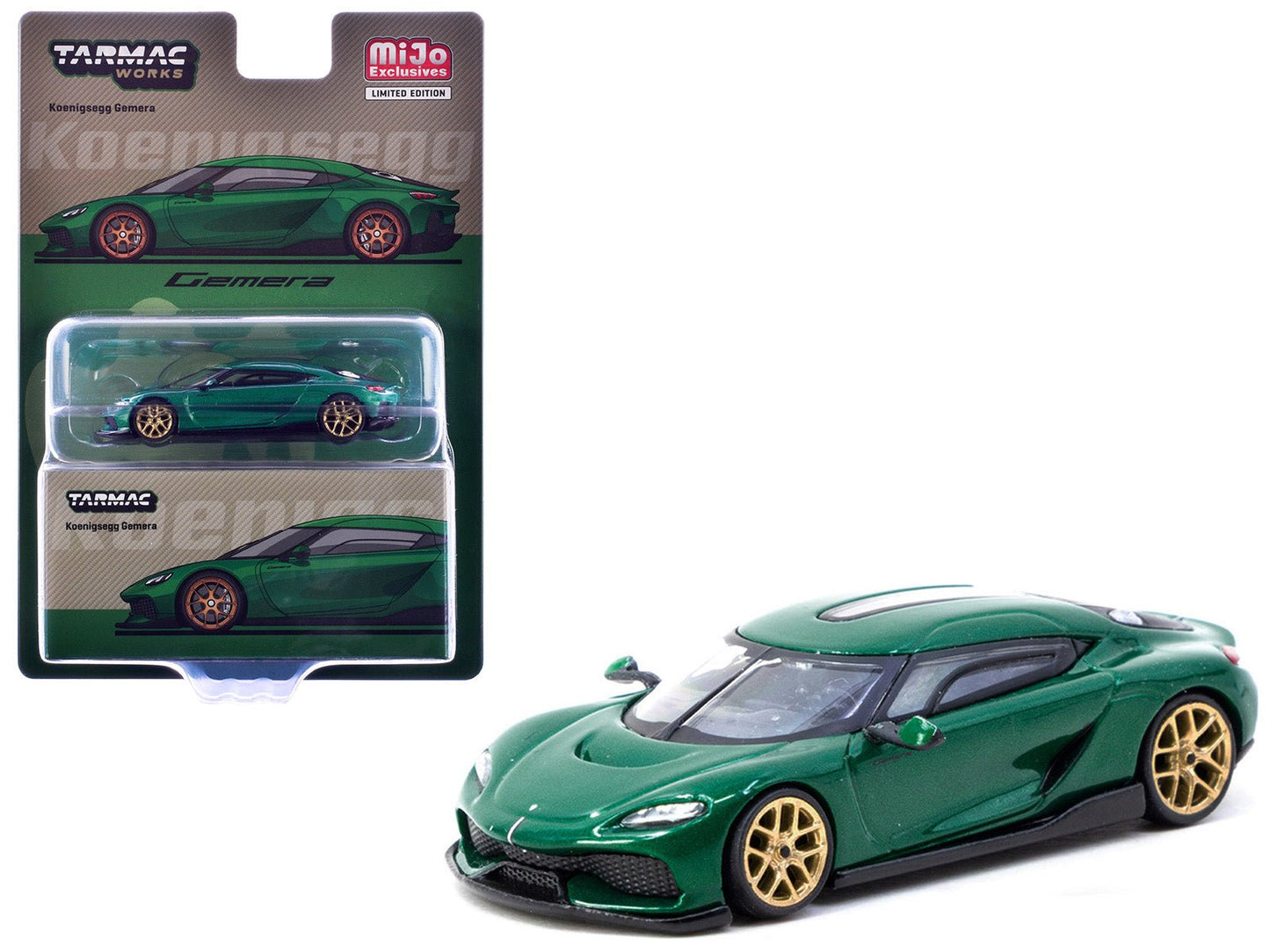Koenigsegg Gemera Green Metallic "Global64" Series 1/64 Diecast Model by Tarmac Works free shipping USA
