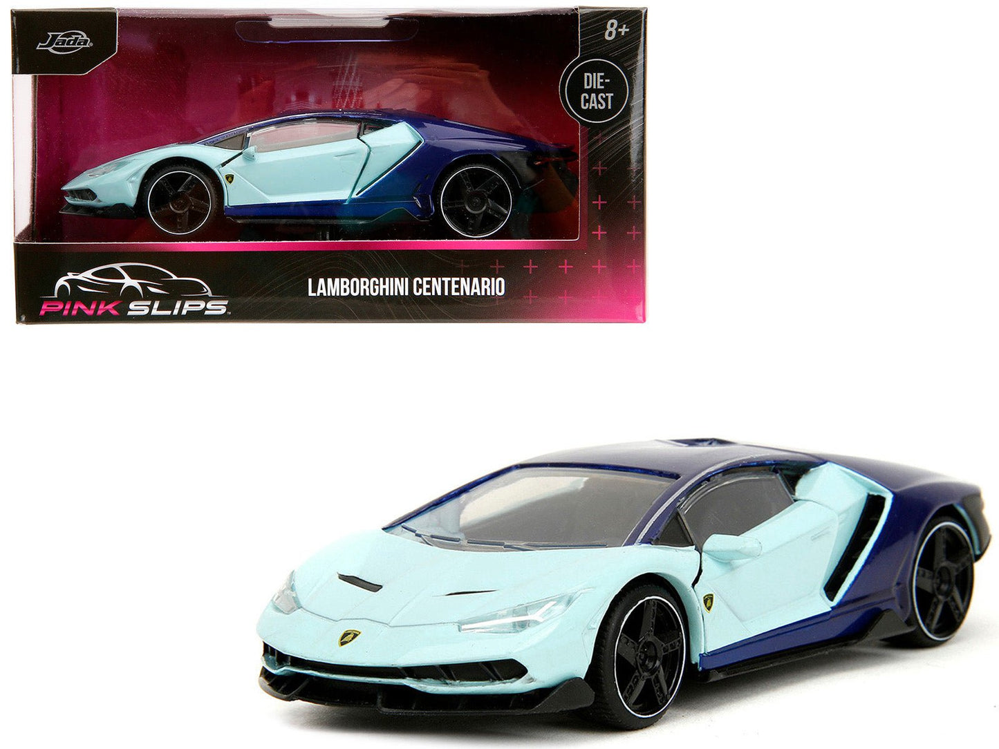 Lamborghini Centenario Light Blue and Purple "Pink Slips" Series 1/32 Diecast Model Car by Jada free shipping USA