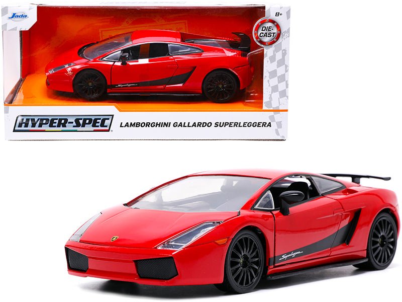 Lamborghini Gallardo Superleggera Red with Black Stripes "Hyper-Spec" Series 1/24 Diecast Model Car by Jada free shipping USA
