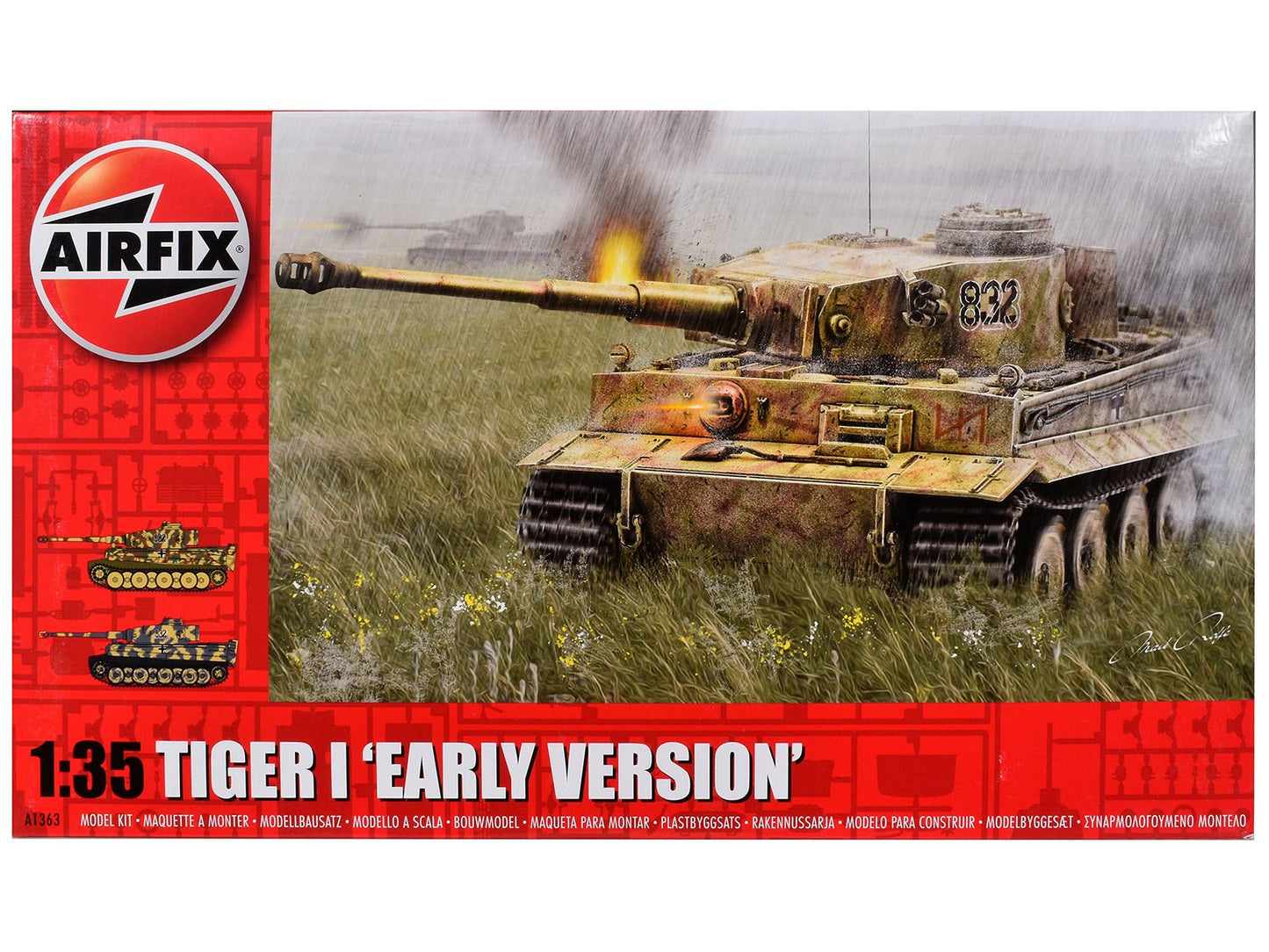 Level 3 Model Kit German Tiger I "Early Version" Tank with 2 Scheme Options 1/35 Plastic Model Kit by Airfix free shipping USA