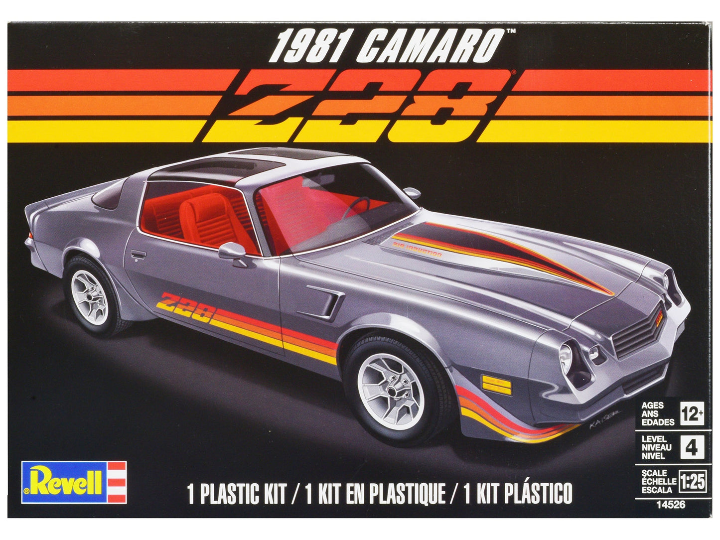Level 4 Model Kit 1981 Chevrolet Camaro Z/28 1/25 Scale Model by Revell free shipping USA