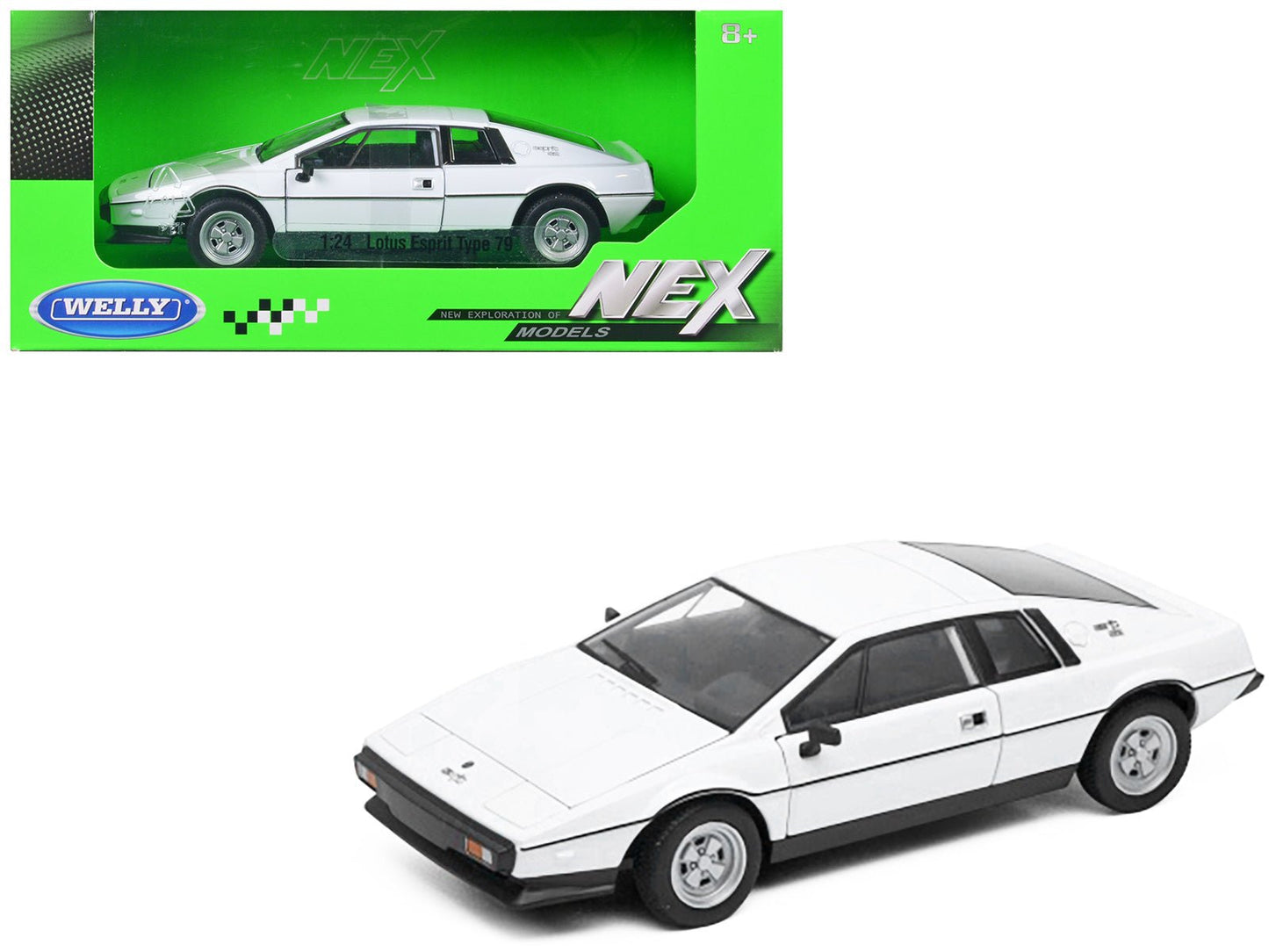 Lotus Esprit S2 Type 79 White "NEX Models" Series 1/24 Diecast Model Car by Welly free shipping USA