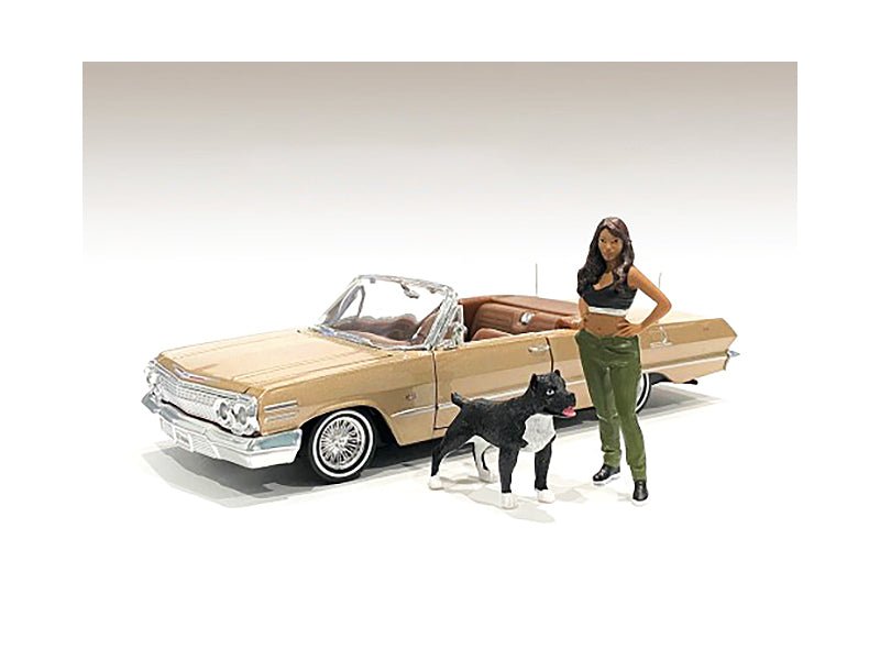 "Lowriderz" Figurine IV and a Dog for 1/18 Scale Models by American Diorama free shipping USA