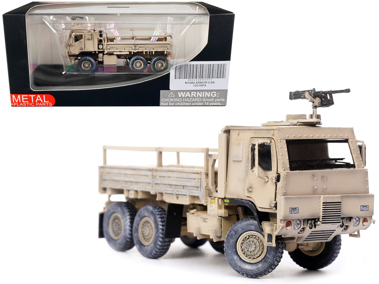 M1083 MTV (Medium Tactical Vehicle) Armored Cab Cargo Truck with Turret Desert Camouflage "US Army" "Armor Premium" Series 1/72 Diecast Model by Panzerkampf free shipping USA