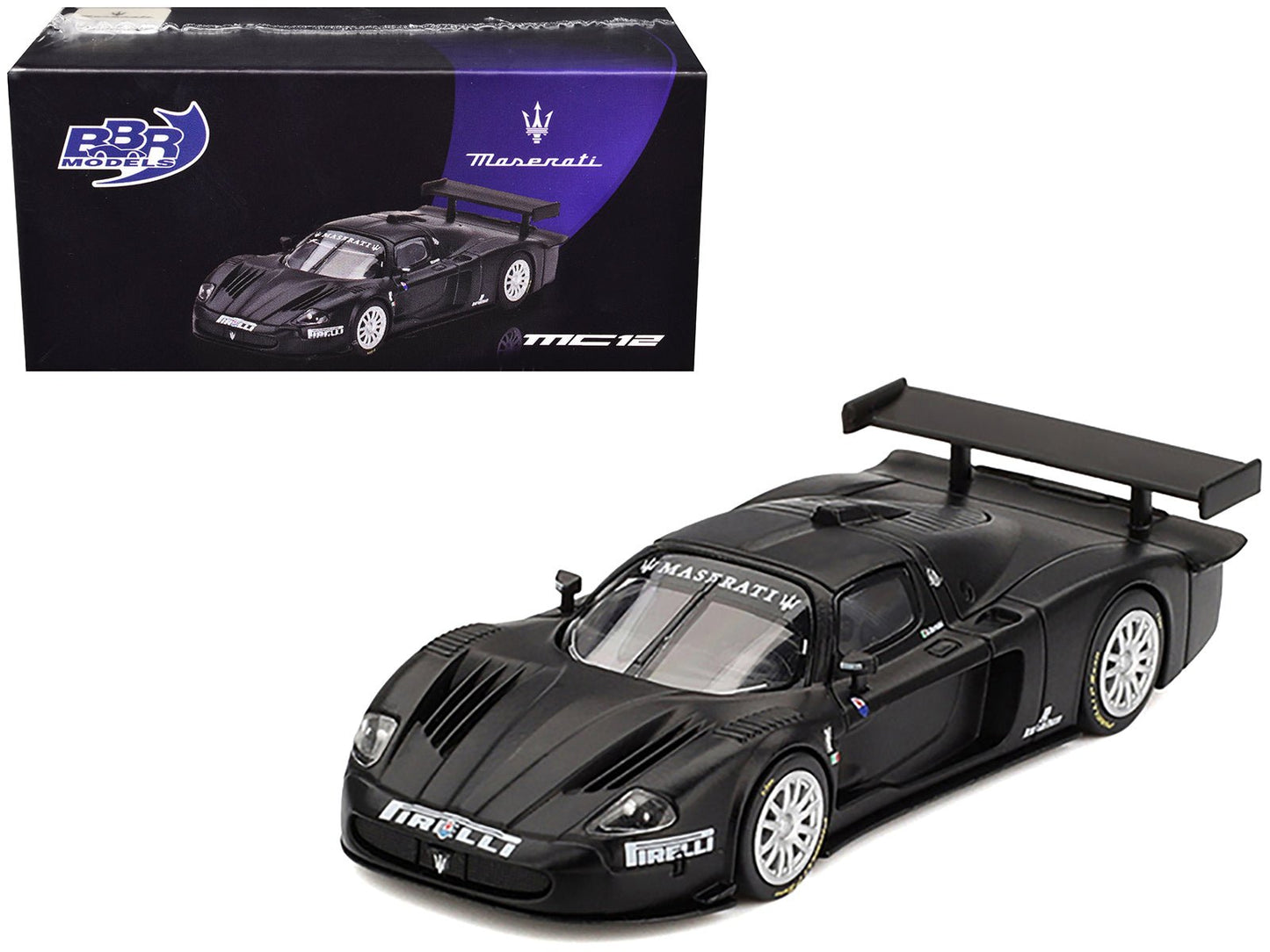 Maserati MC12 Competizione "Test Fiorano 2004" Matt Black 1/64 Diecast Model Car by BBR free shipping USA