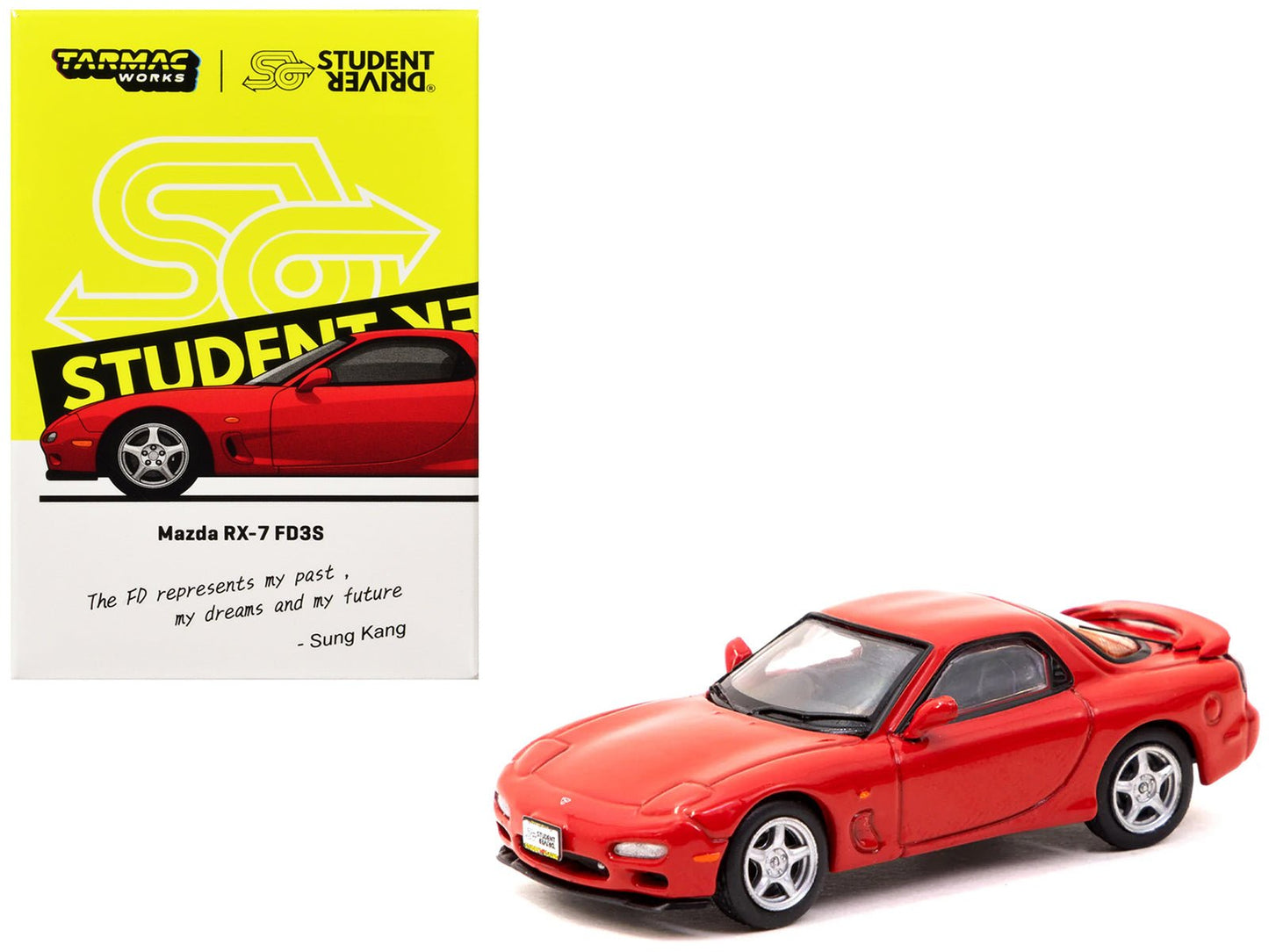 Mazda RX-7 FD3S RHD (Right Hand Drive) Red "Student Driver" "J Collection" Series 1/64 Diecast Model by Tarmac Works free shipping USA