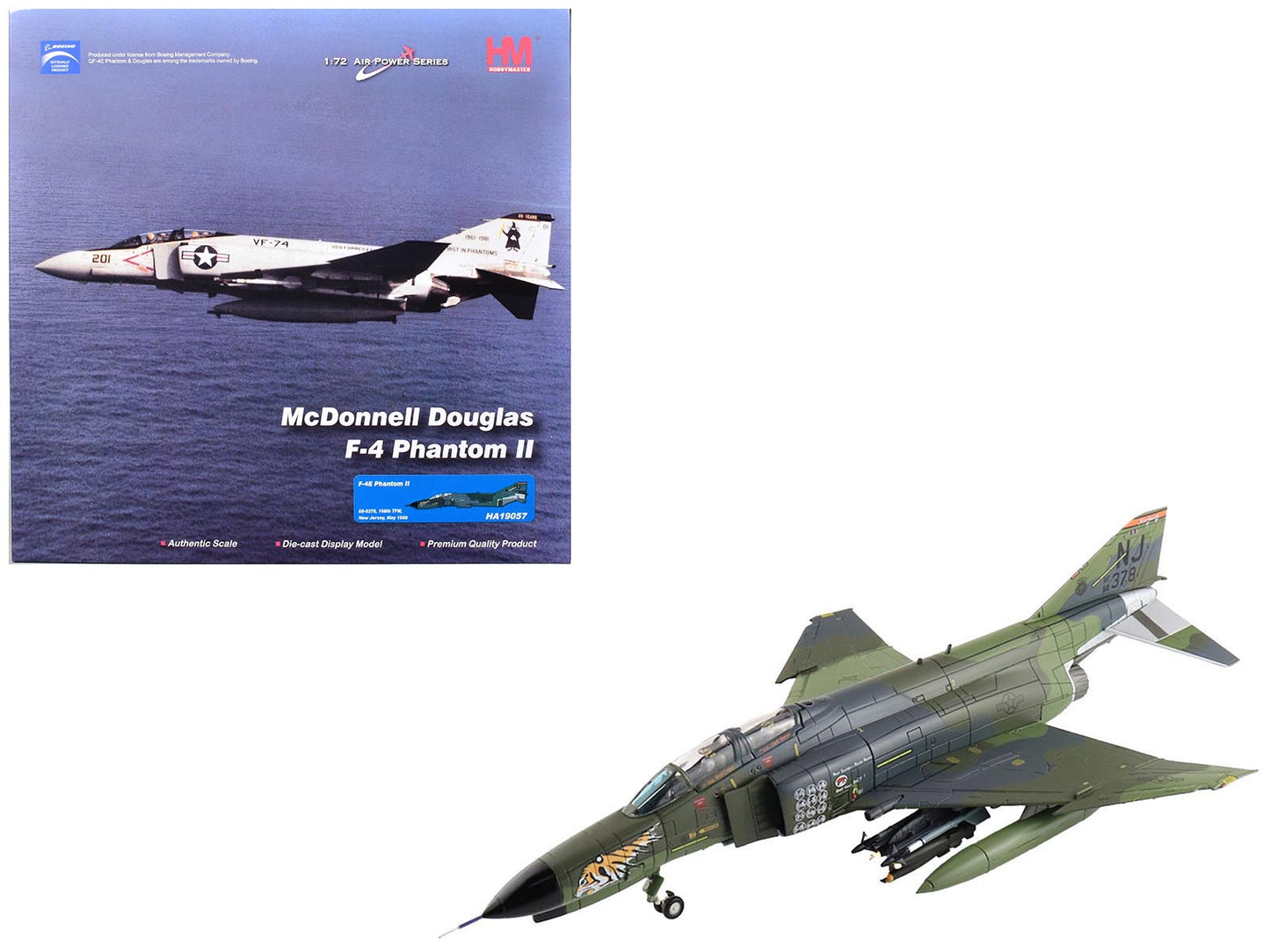 McDonnell Douglas F-4E Phantom II Fighter-Bomber Aircraft "108th Tactical Fighter Wing New Jersey" (1988) United States Air Force "Air Power Series" 1/72 Diecast Model by Hobby Master free shipping USA