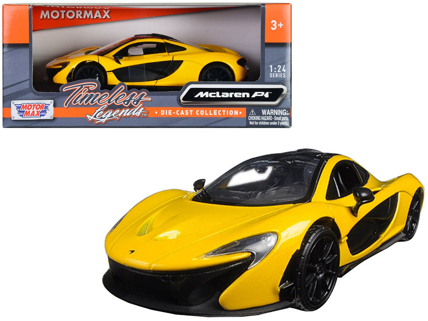 McLaren P1 Yellow 1/24 Diecast Model Car by Motormax free shipping USA