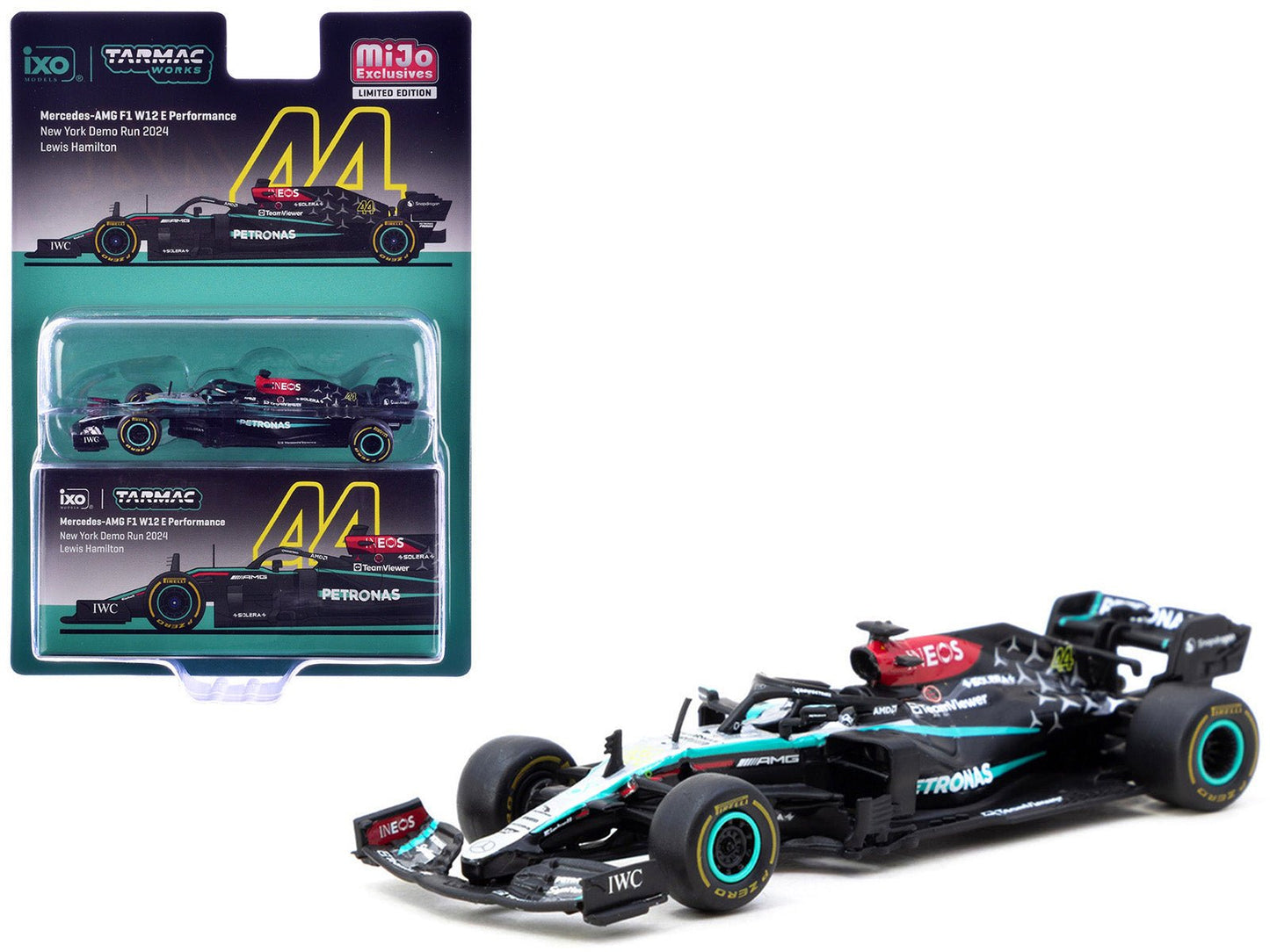 Mercedes-AMG F1 W12 E Performance #44 Lewis Hamilton Formula One F1 "New York Demo Run" (2024) "Global64" Series 1/64 Diecast Model by Tarmac Works free shipping USA