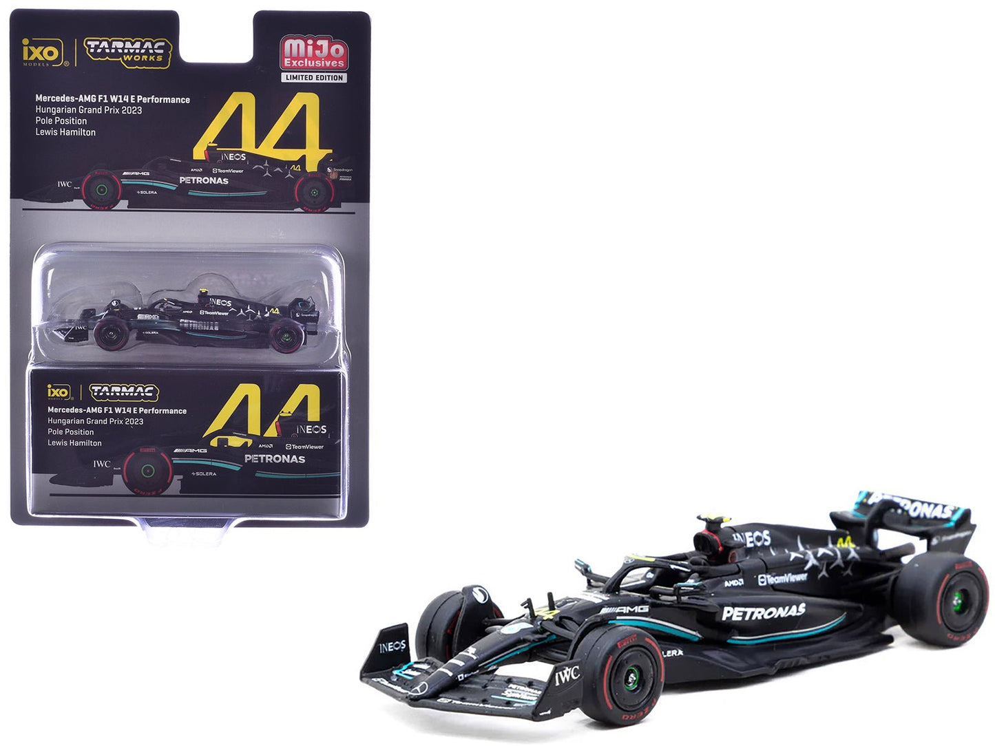 Mercedes-AMG F1 W14 E Performance #44 Lewis Hamilton Pole Position Formula One F1 "Hungarian GP" (2023) "Global64" Series 1/64 Diecast Model Car by Tarmac Works free shipping USA