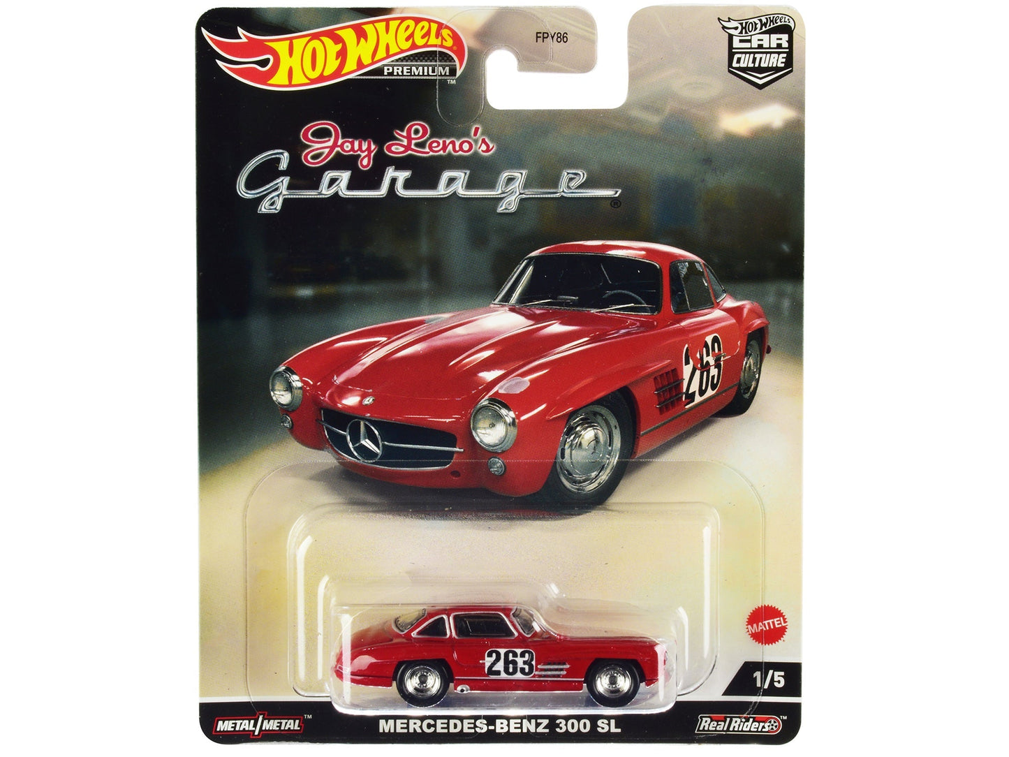 Mercedes-Benz 300 SL #263 Red (Weathered) "Jay Leno’s Garage" Diecast Model Car by Hot Wheels free shipping USA